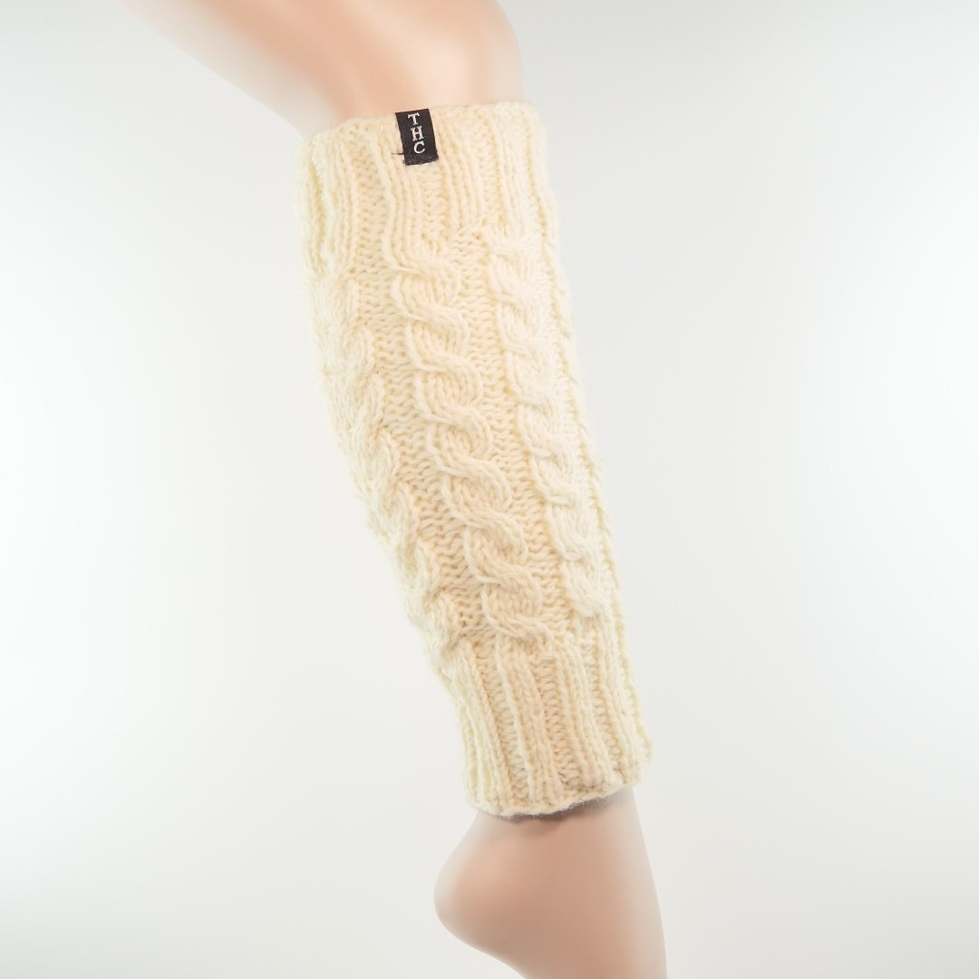 Cream Chunky Cable Knit Leg Warmers