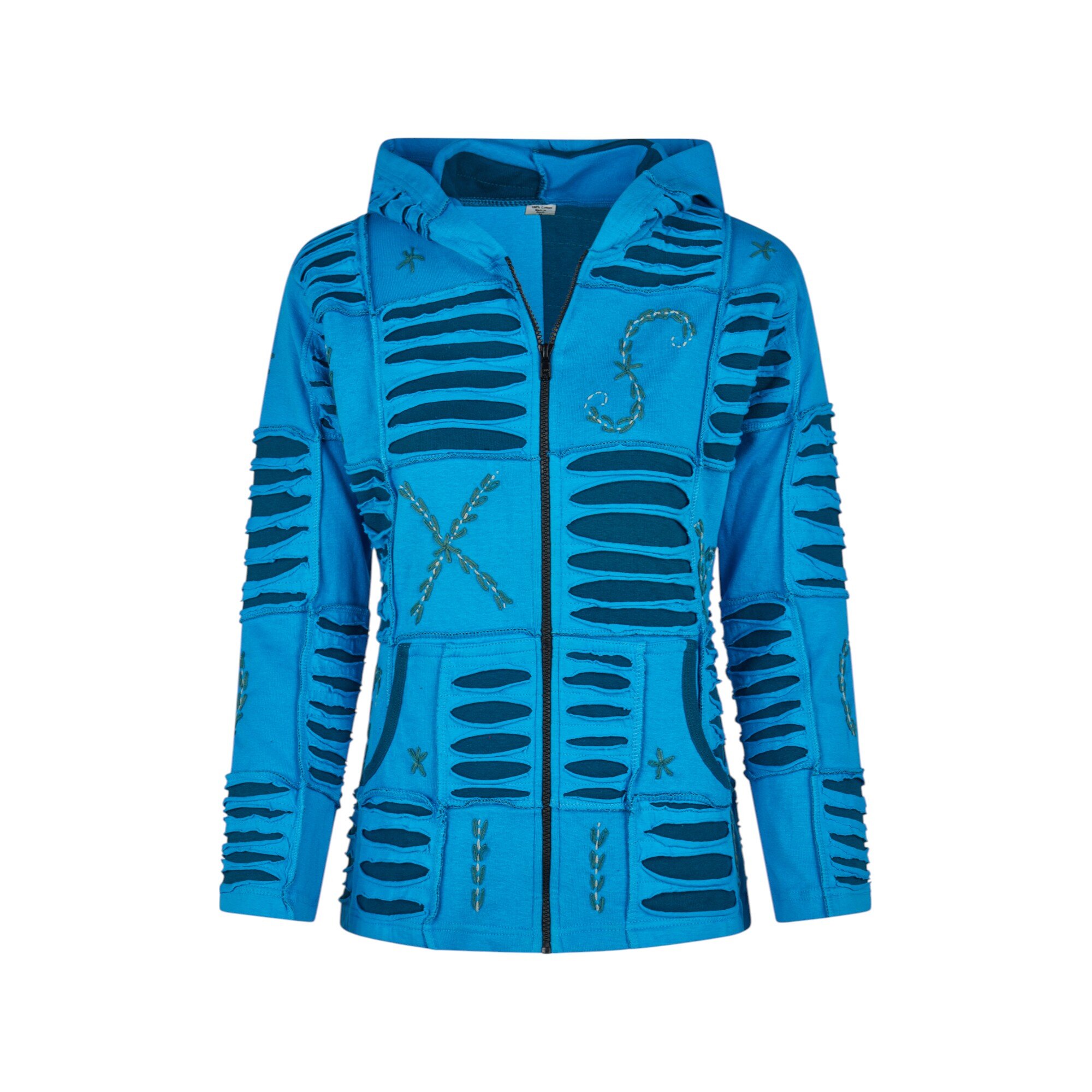 Baumwoll Patch Jacke türkis