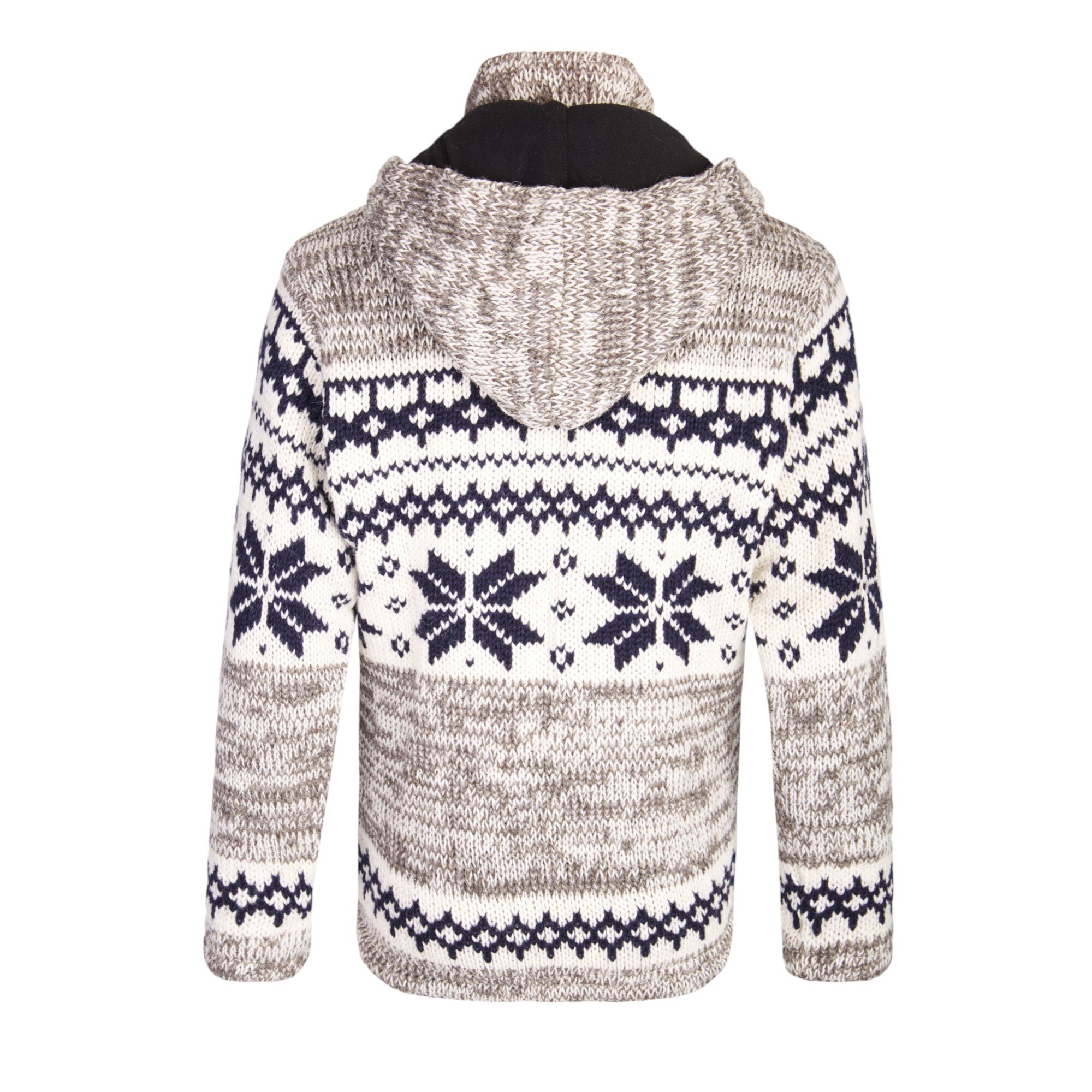 THC Schafwoll Strickjacke Norweger grau (Modell 609) von hinten