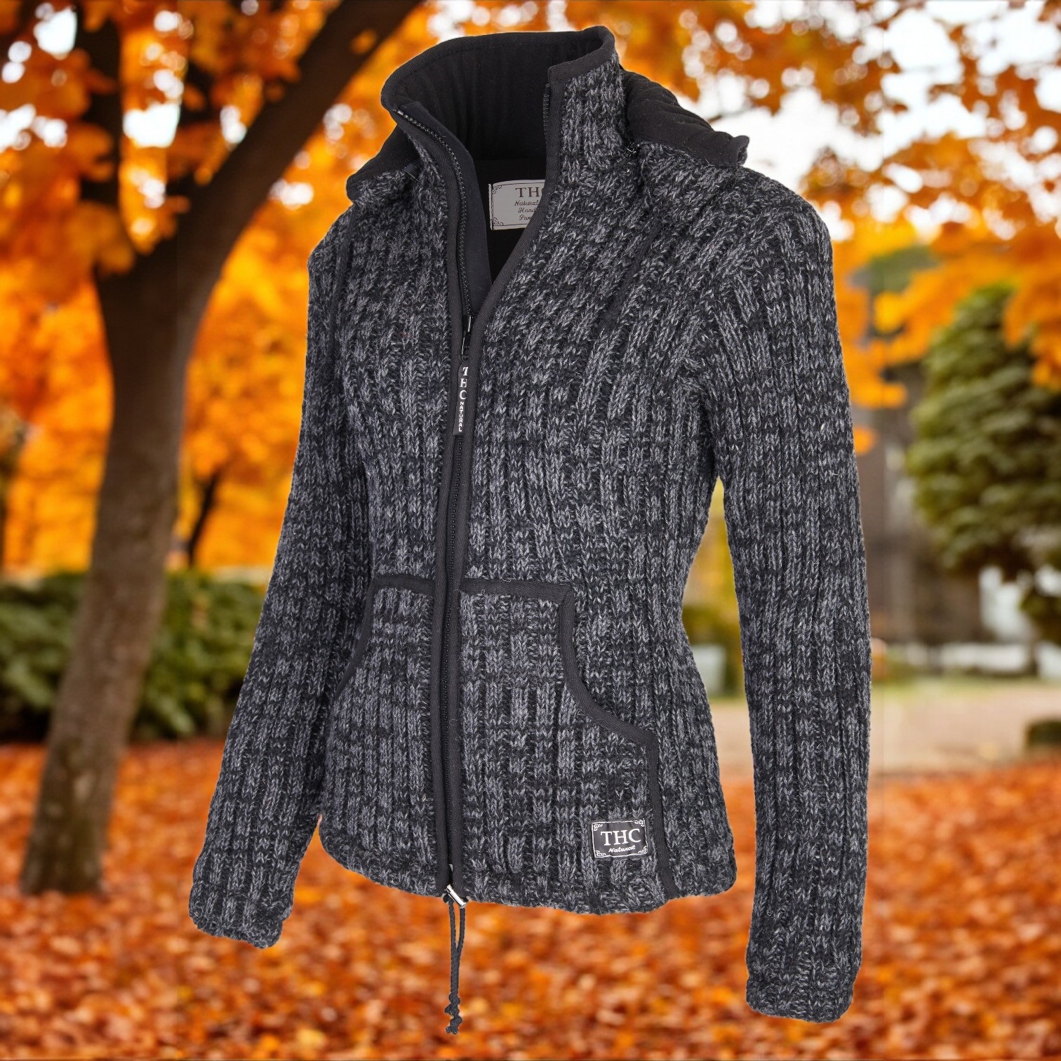 Schafwollstrickjacke anthrazit 714 4