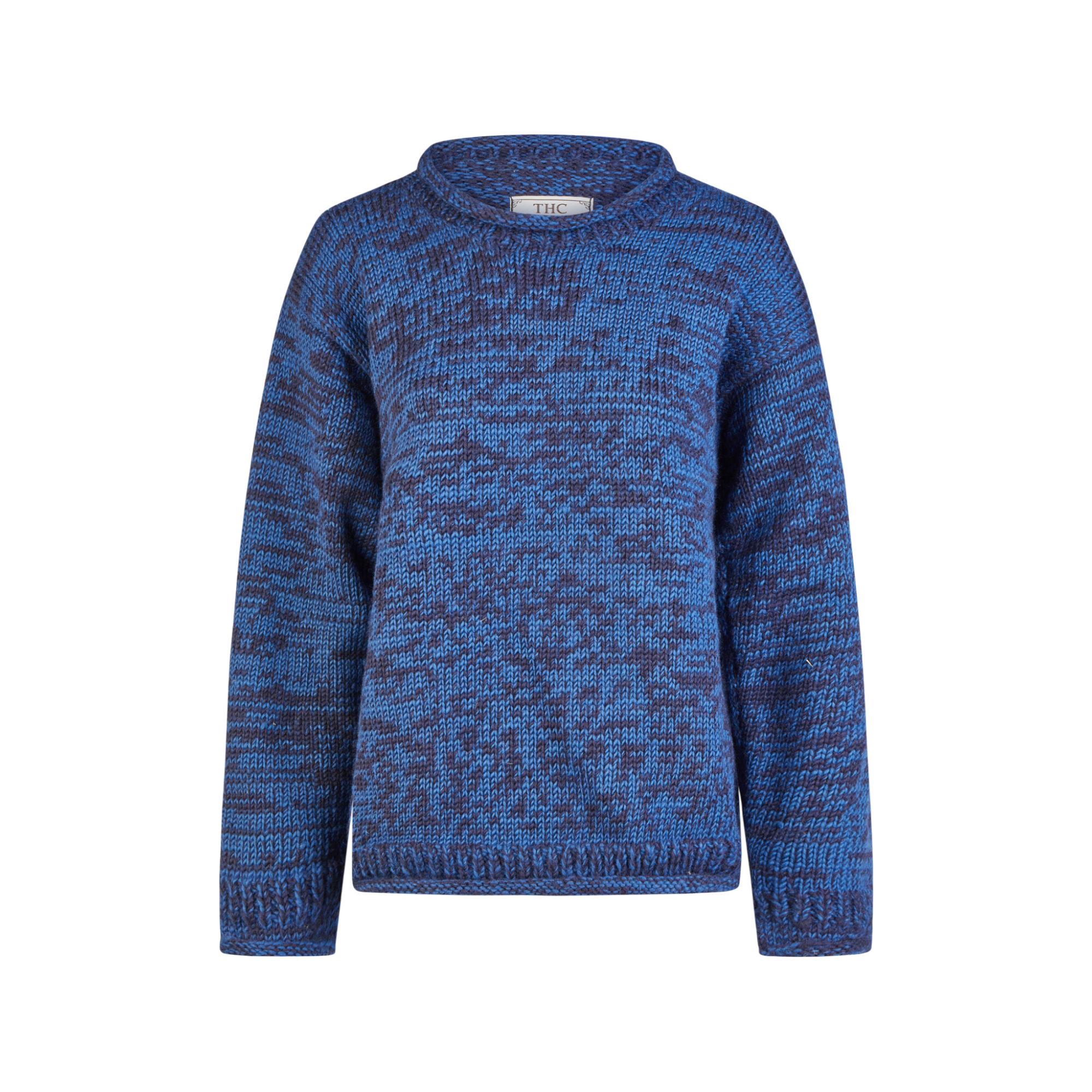 THC Schafwoll Strickpullover blau 716 1