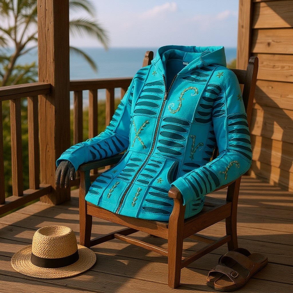 Baumwoll Patch Jacke türkis 7