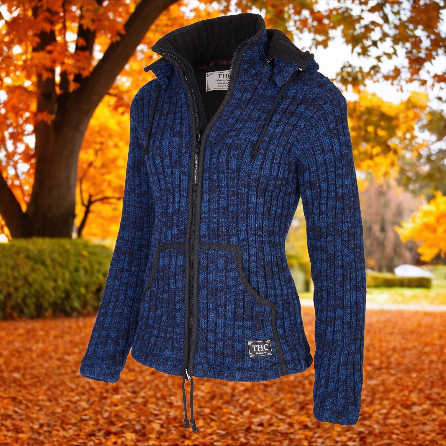 Schafwollstrickjacke blau 716 5