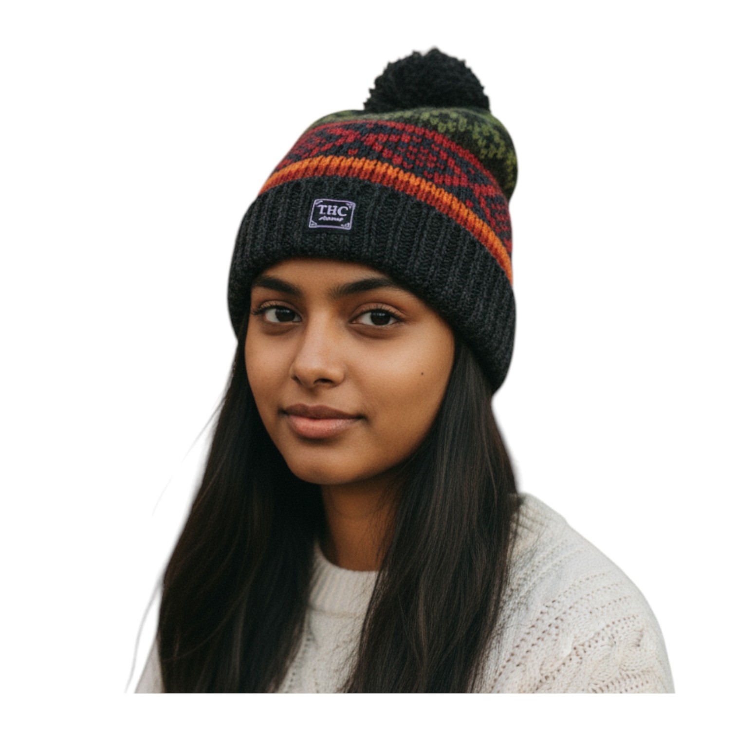 THC Schafwoll Pudelmütze 827 bunte Muster 5