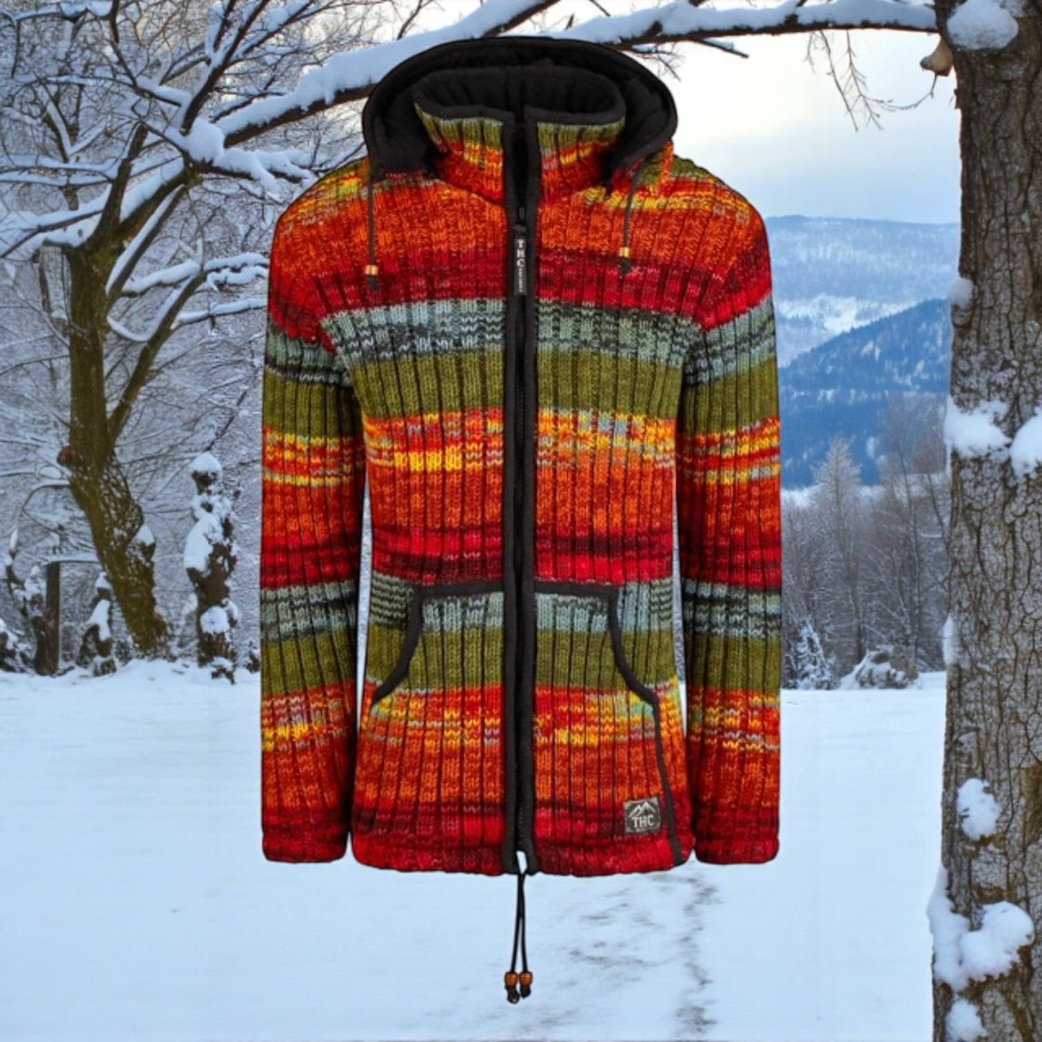 THC Schafwoll Strickjacke bunt 726 4