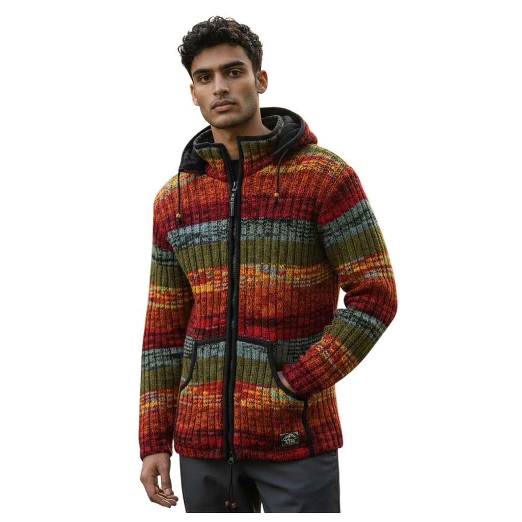 THC Schafwoll Strickjacke bunt 726 5