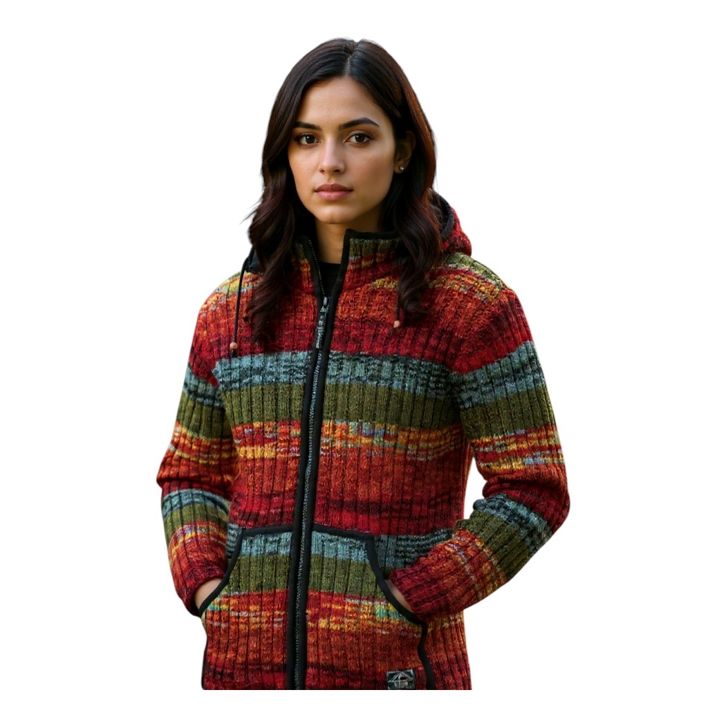 THC Schafwoll Strickjacke bunt 726 6