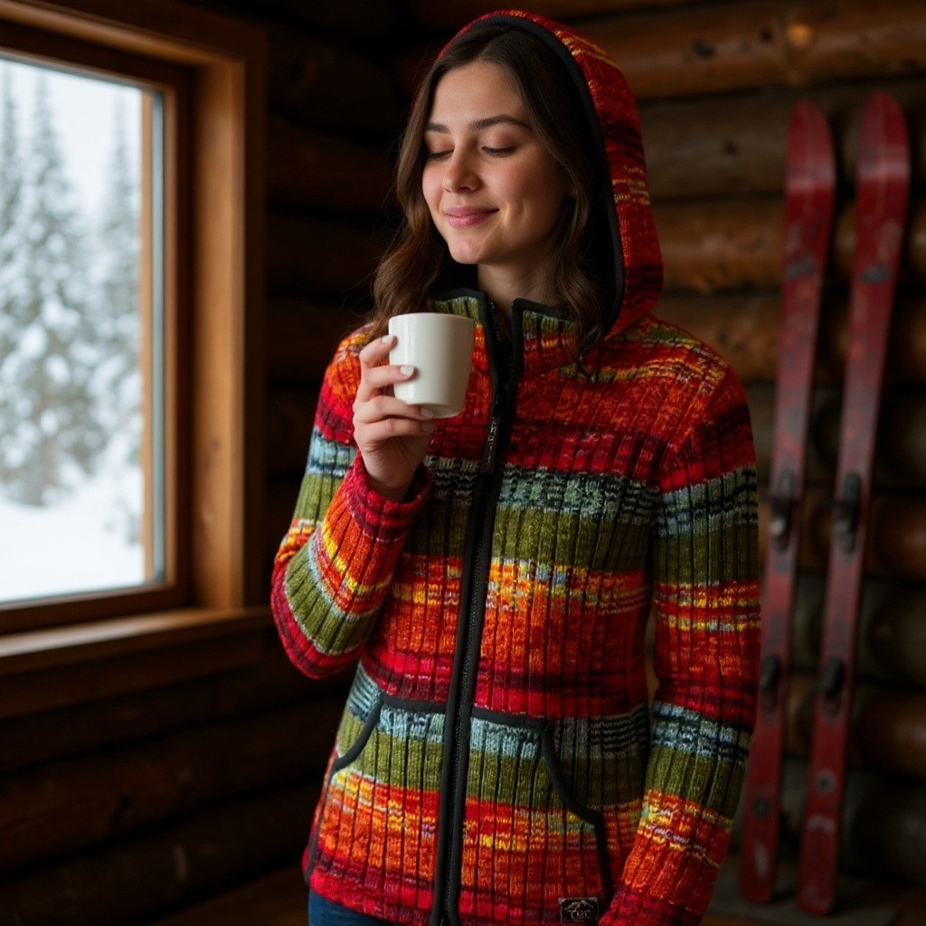 THC Schafwoll Strickjacke bunt 726 8