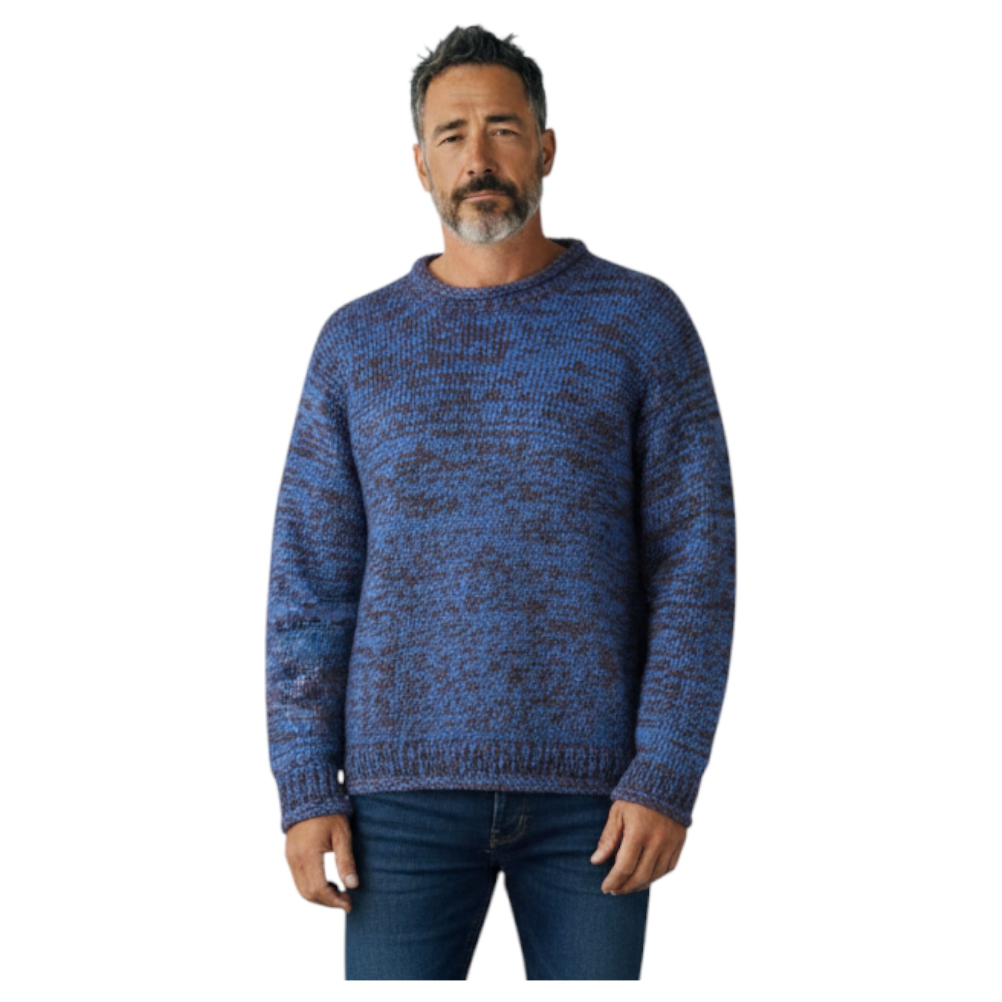 THC Schafwoll Strickpullover blau 716 4