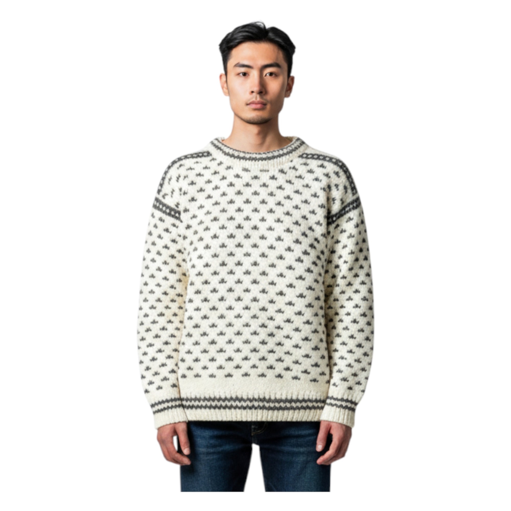 THC Schafwoll Strickpullover weiß 130 4