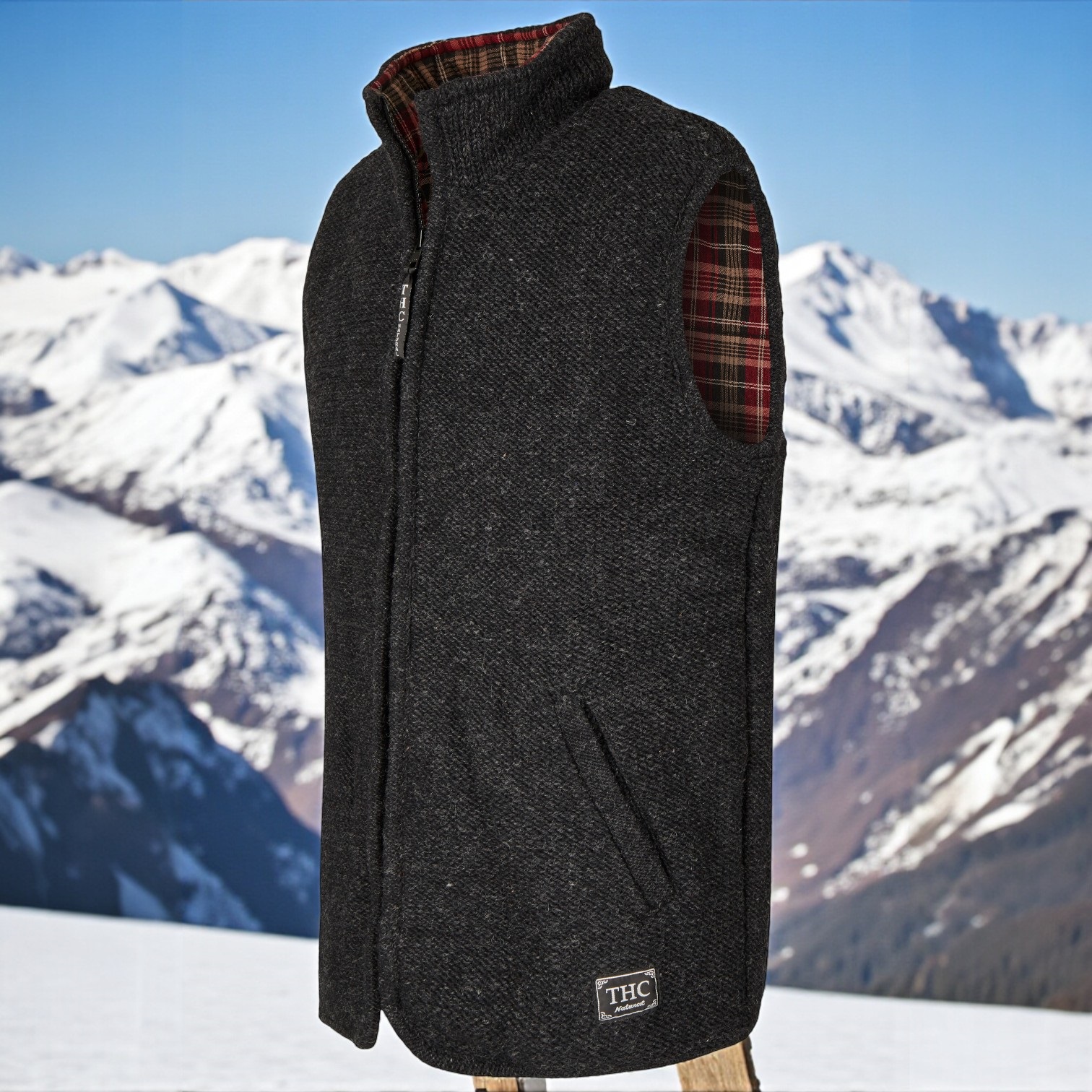 THC Schafwoll Strickweste 309 anthrazit 5