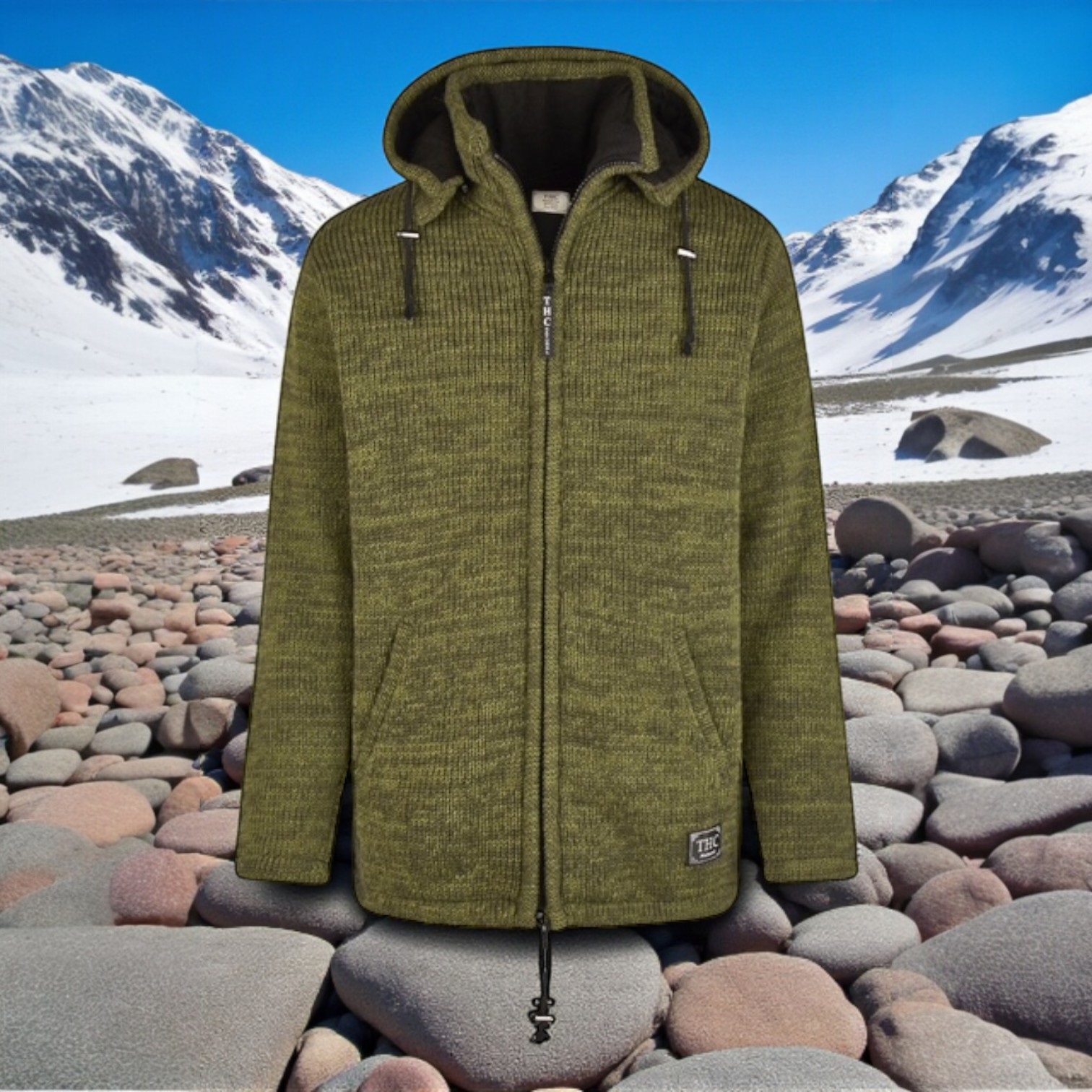 THC Schafwollstrickjacke 627 grün 4