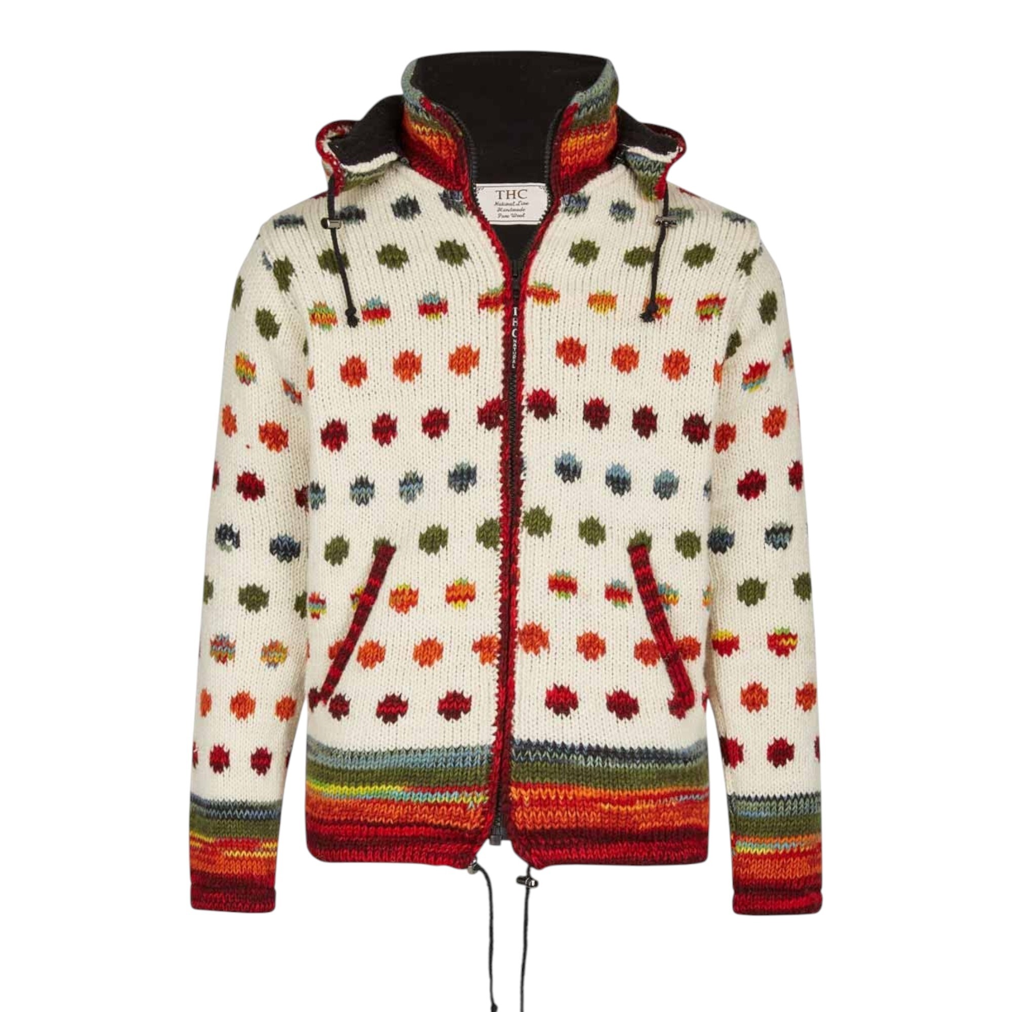 THC Schafwollstrickjacke 840 gepunktet