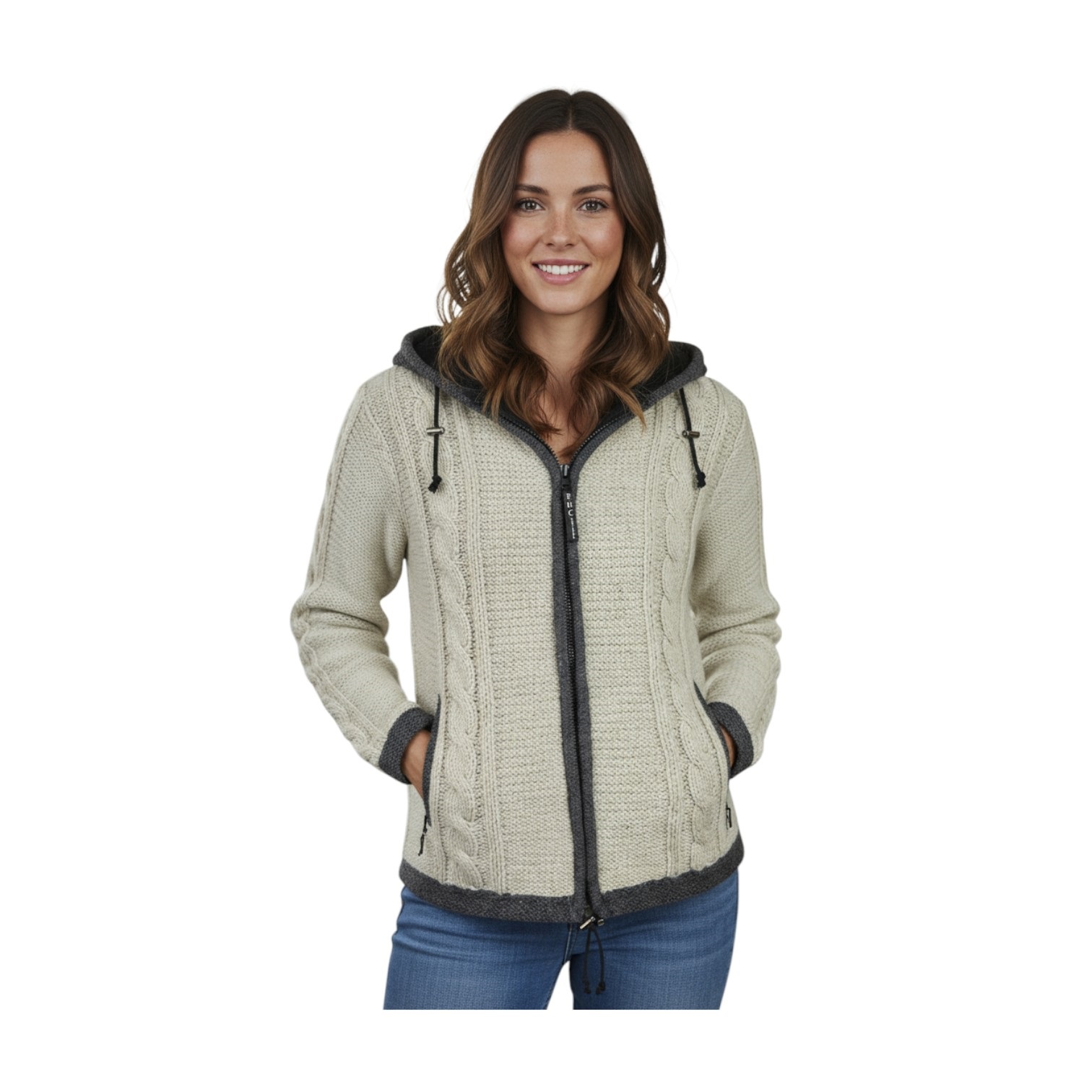 THC Schafwollstrickjacke 850 weiß 7