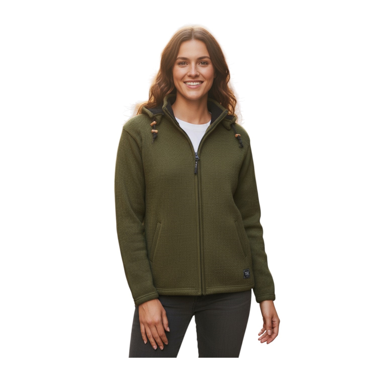 THC Schafwollstrickjacke Baumwollfutter 857 grün 7