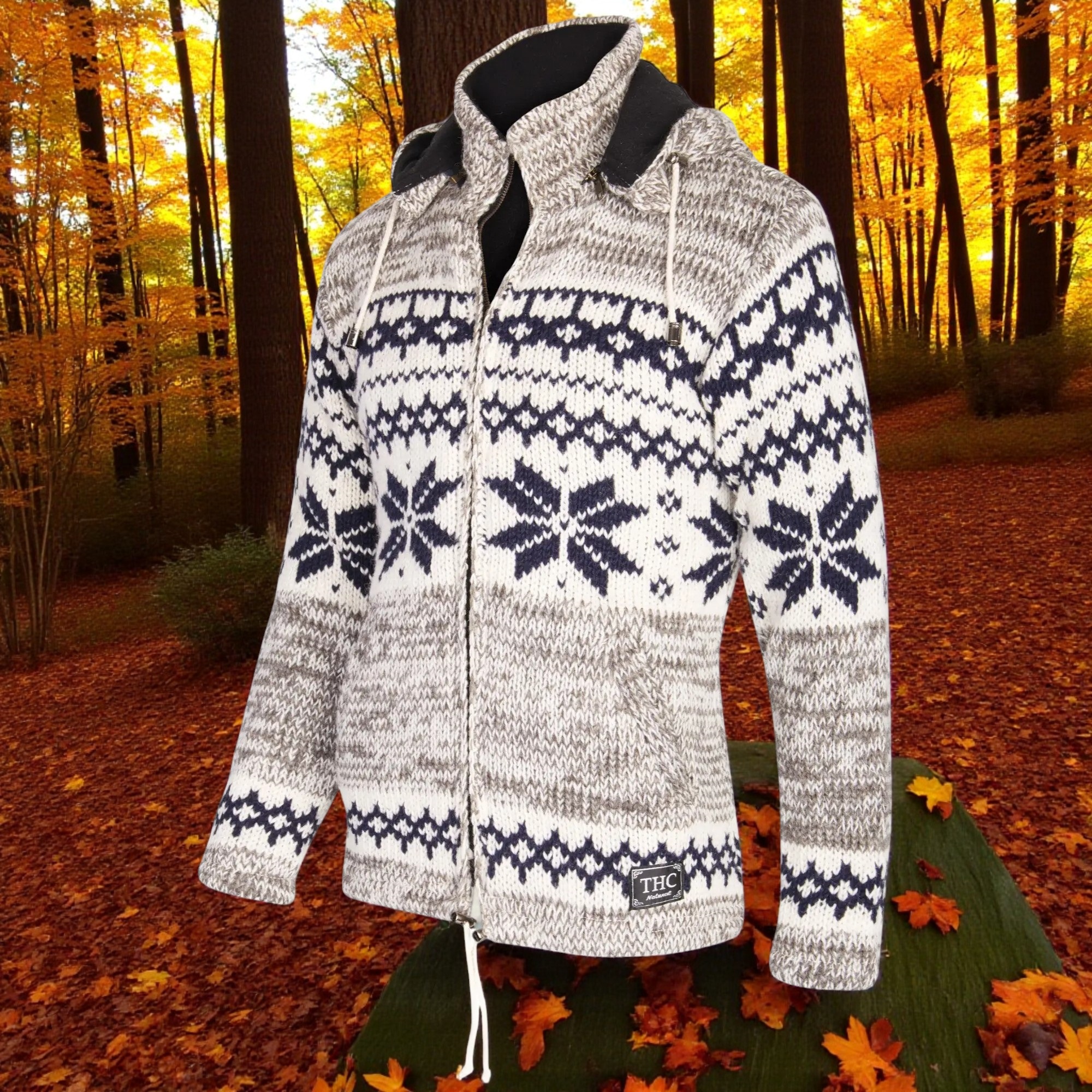 THC Schafwollstrickjacke Norweger grau 609 4