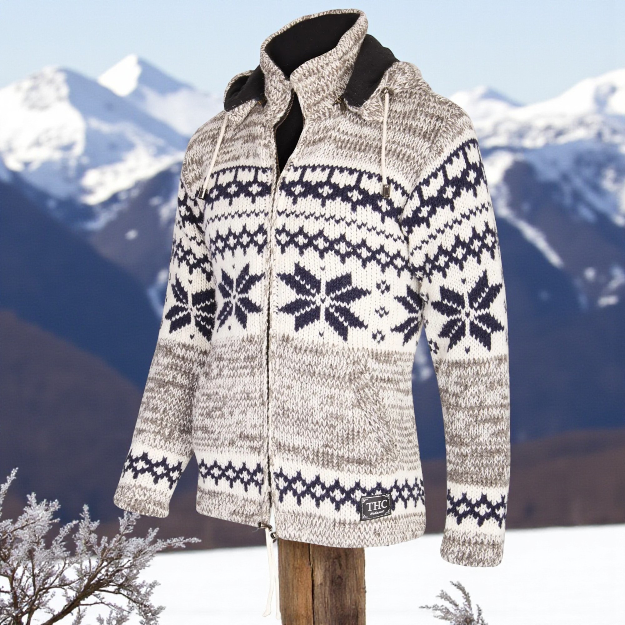 THC Schafwollstrickjacke Norweger grau 609 5