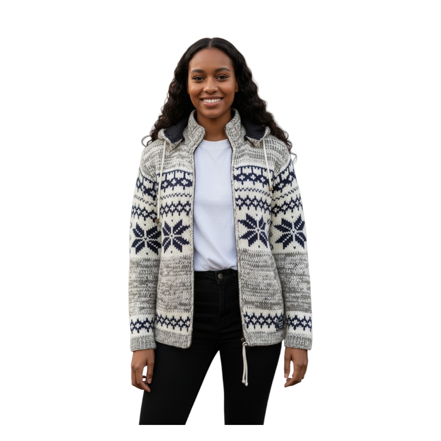 THC Schafwollstrickjacke Norweger grau 609 6