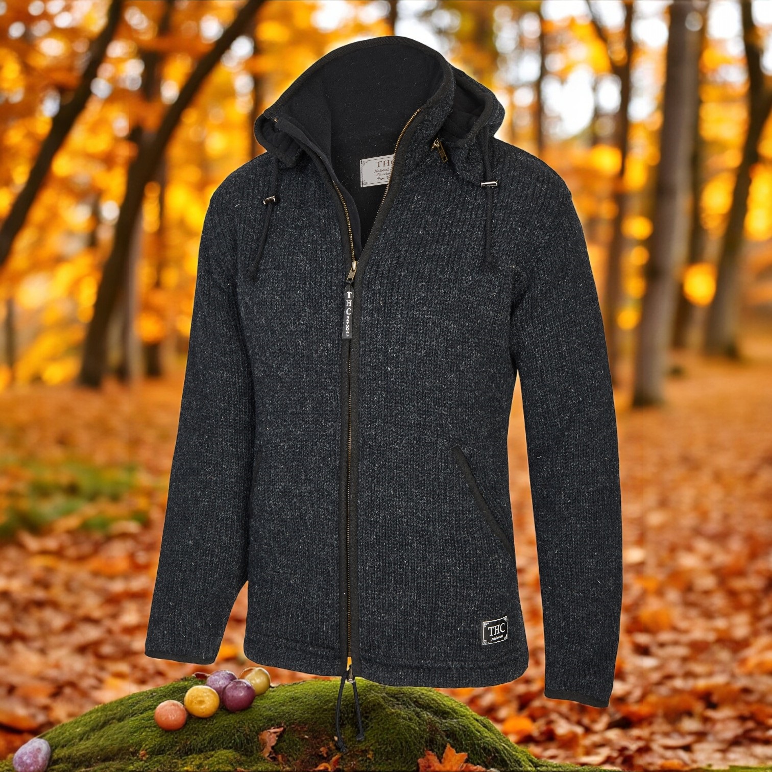 THC Schafwollstrickjacke anthrazit 509 4