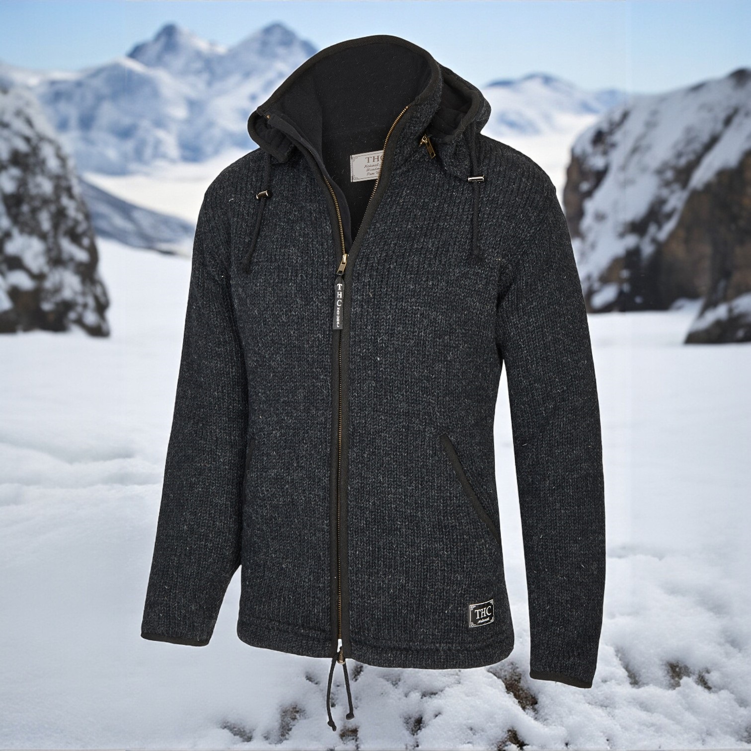 THC Schafwollstrickjacke anthrazit 509 5