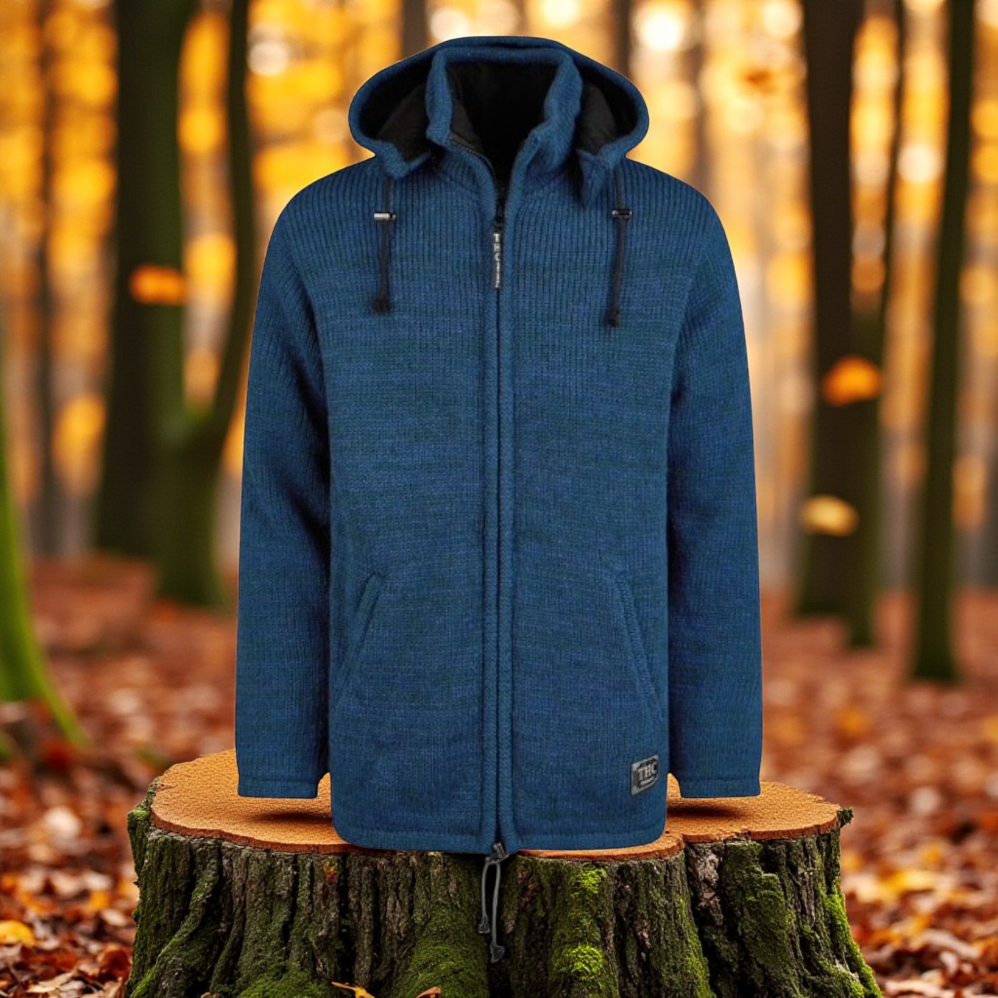 THC Schafwollstrickjacke blau 625 4