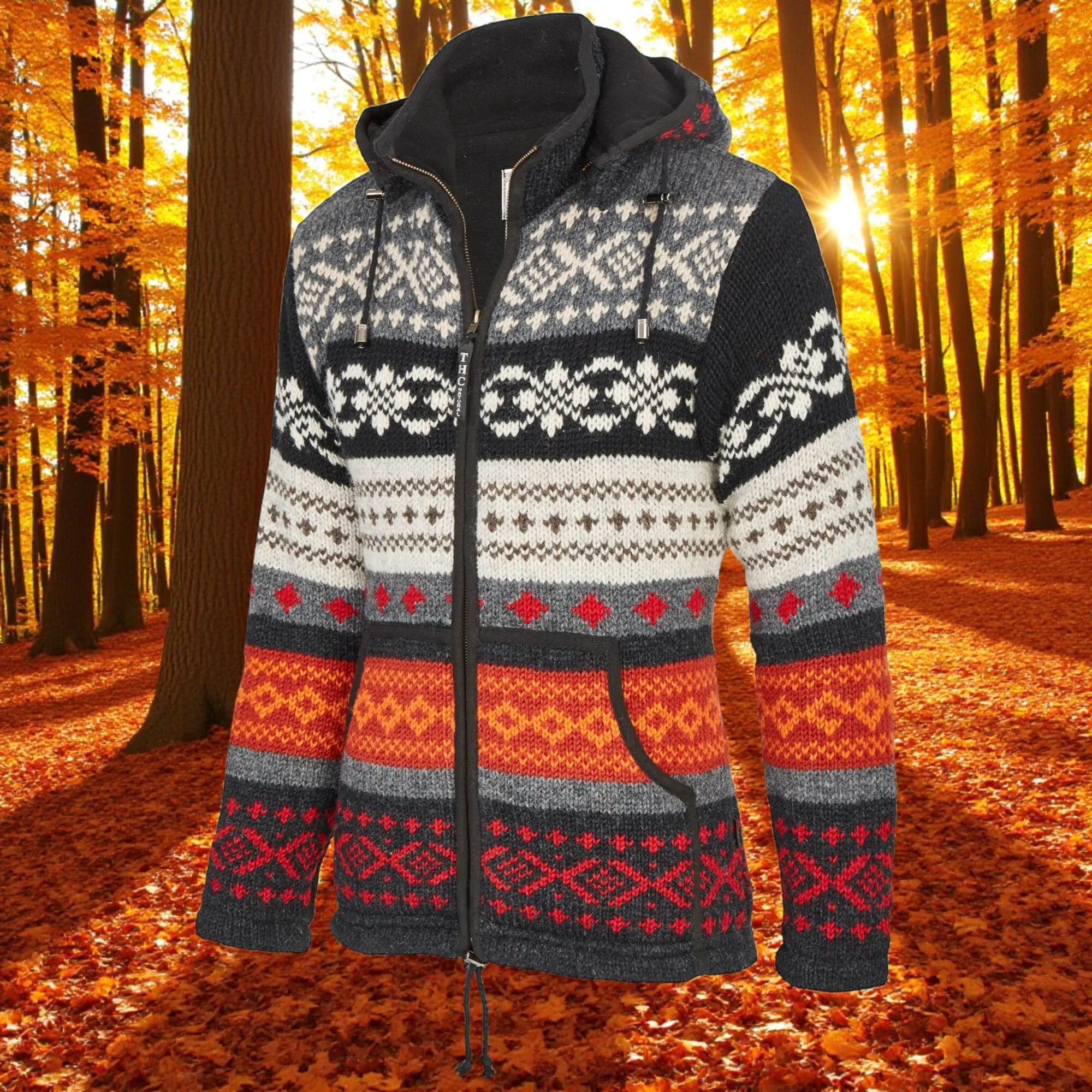 THC Schafwollstrickjacke bunt gemustert 825 4