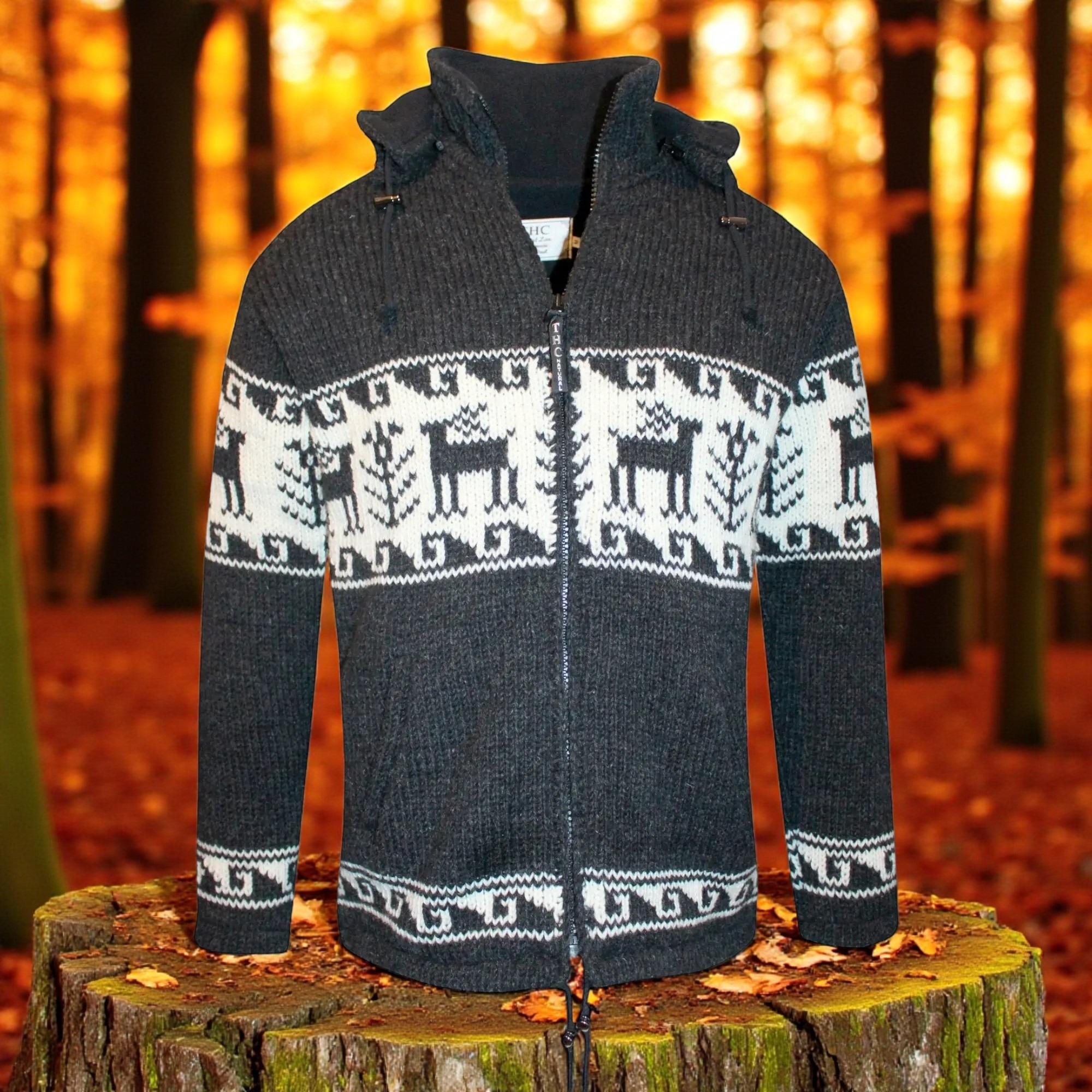 THC Strickjacke 606 Rentier schwarz 4