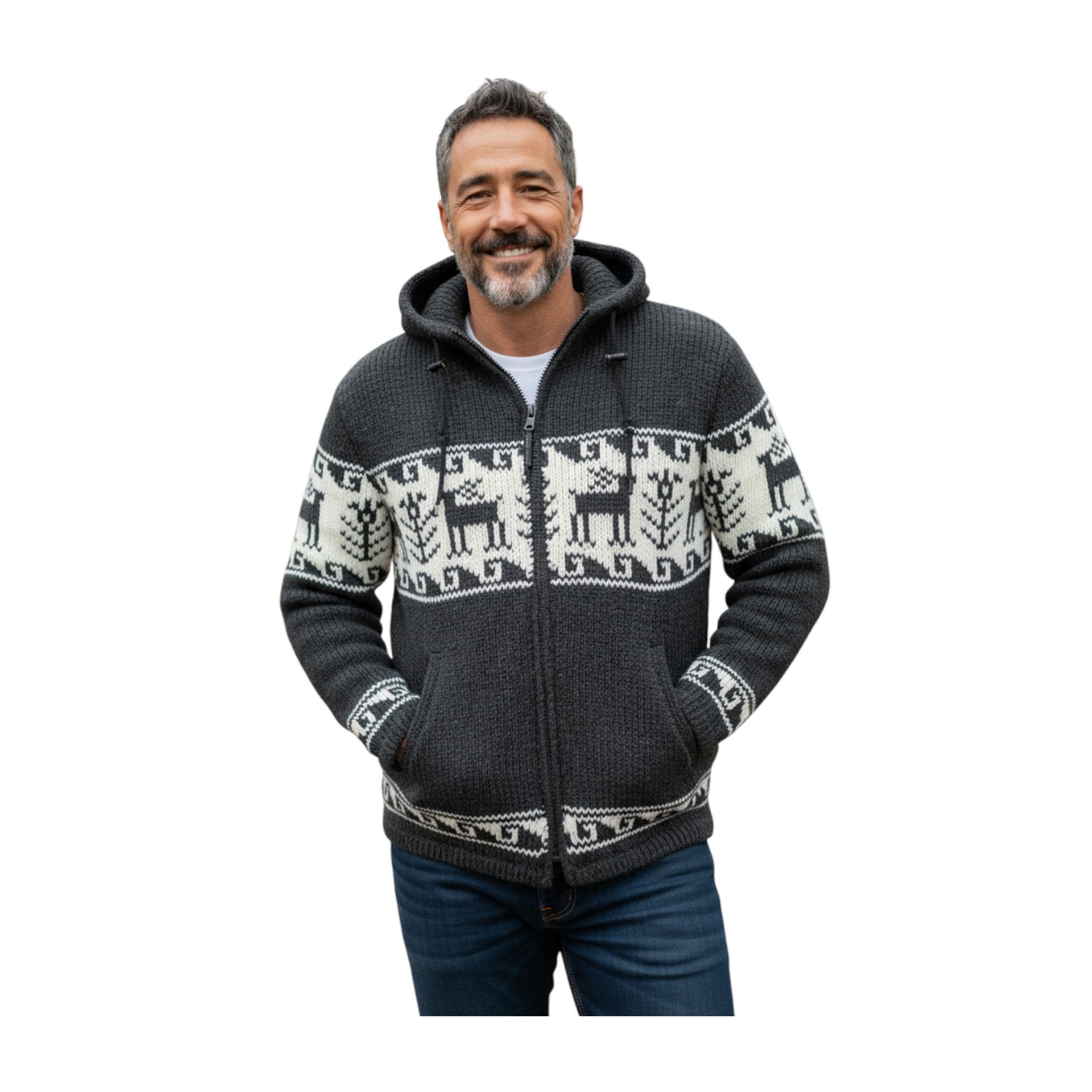 THC Strickjacke 606 Rentier schwarz 7