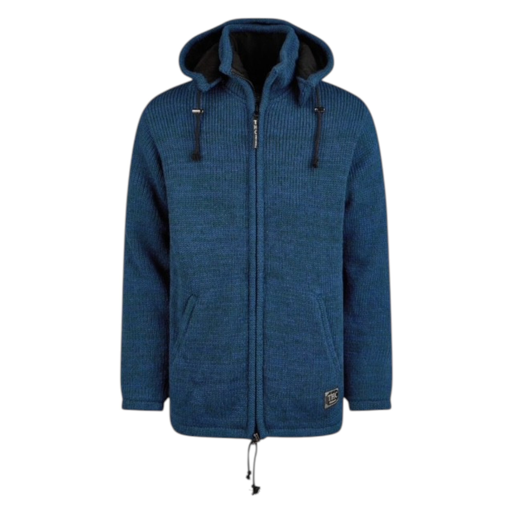 THC Schafwollstrickjacke blau 625