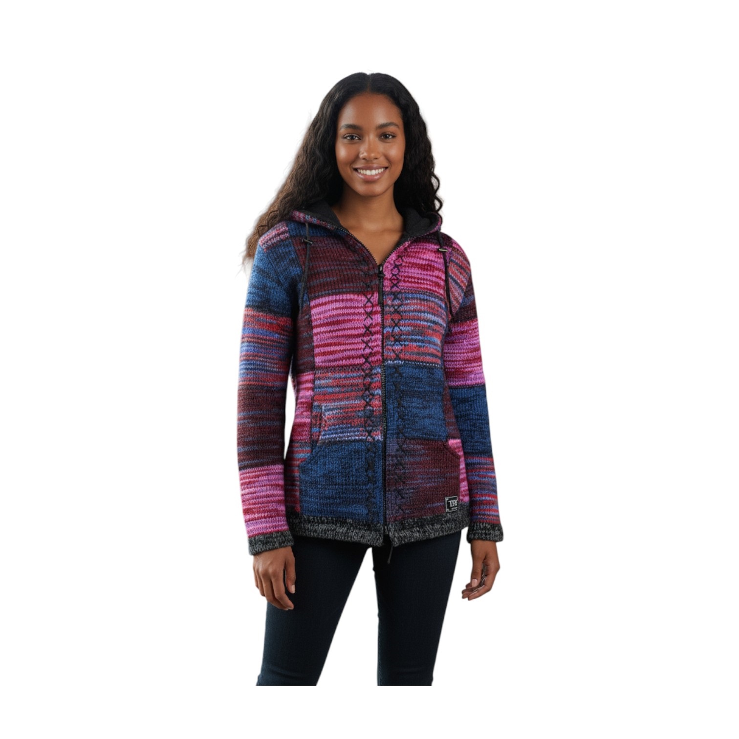 THC Strickjacke 805 lila Quadrate 6