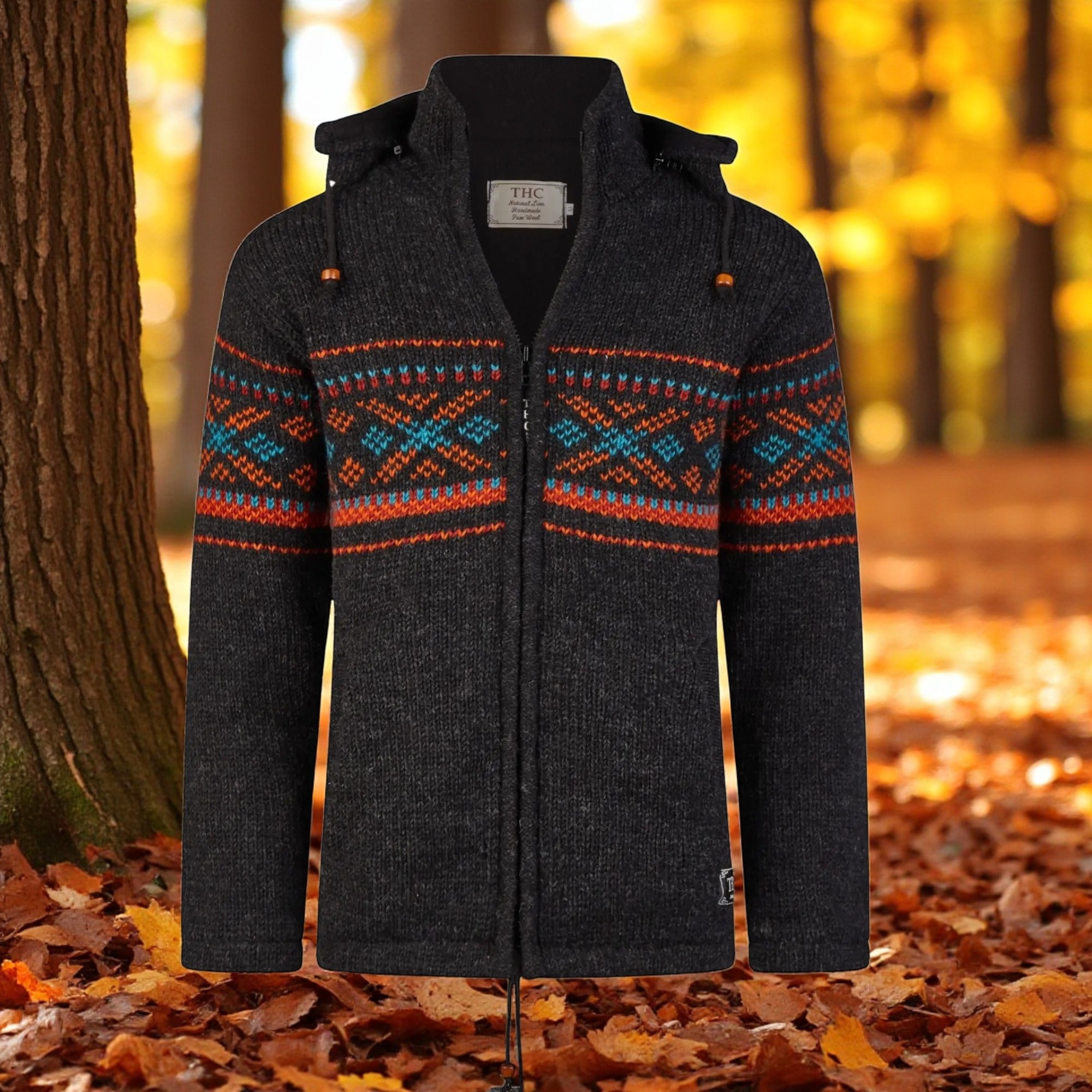 THC Strickjacke 819 schwarz bunt 4