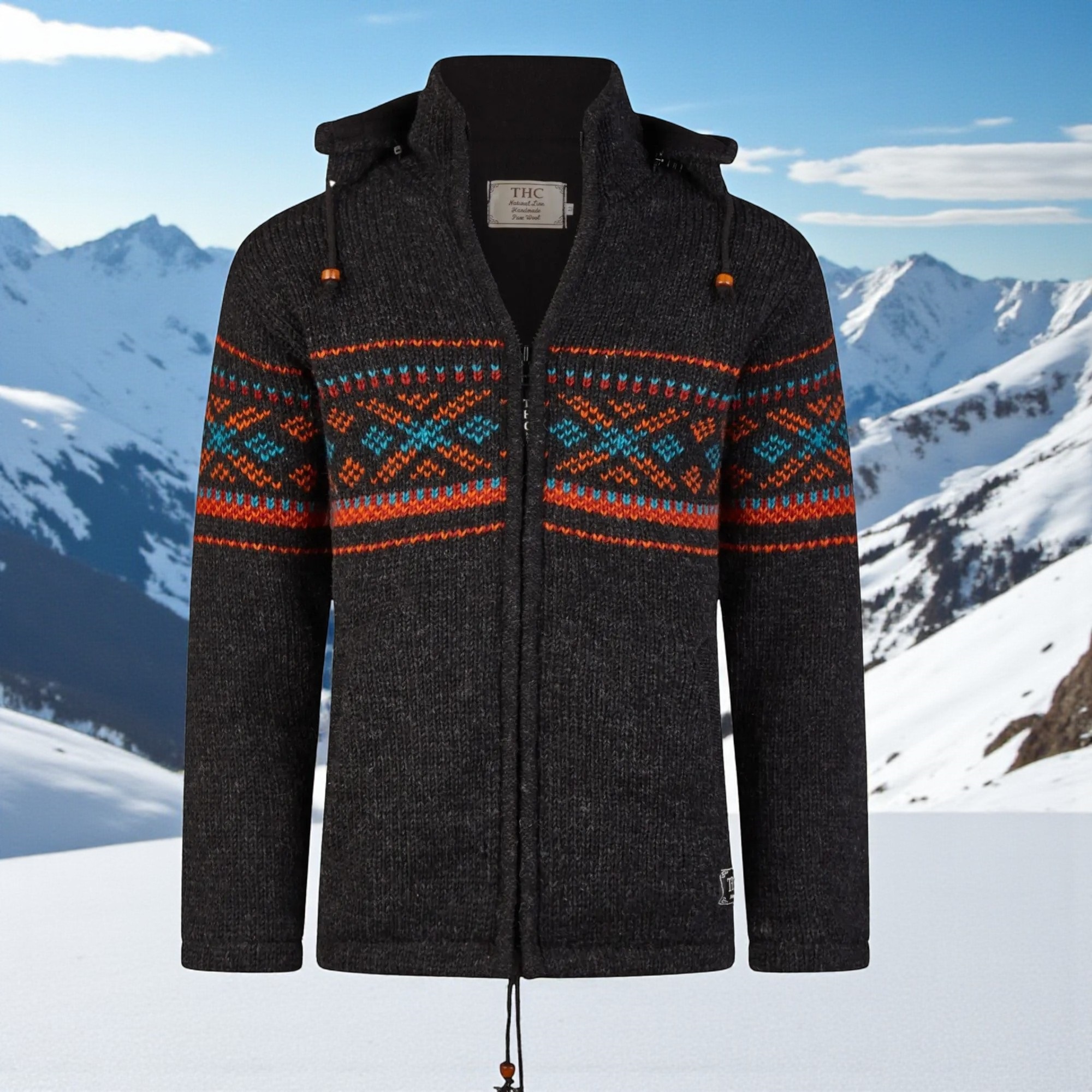 THC Strickjacke 819 schwarz bunt 5