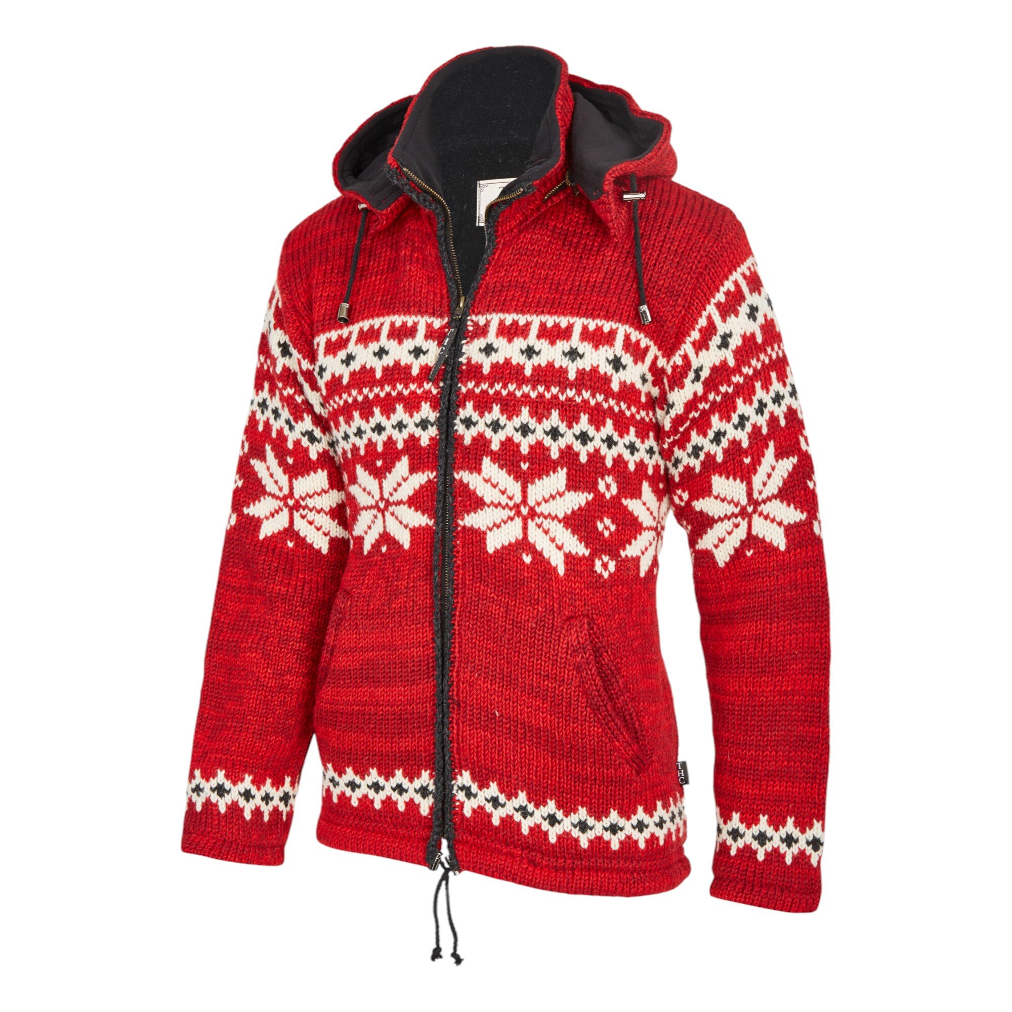 THC Schafwoll Strickjacke Norweger rot (Modell 601)