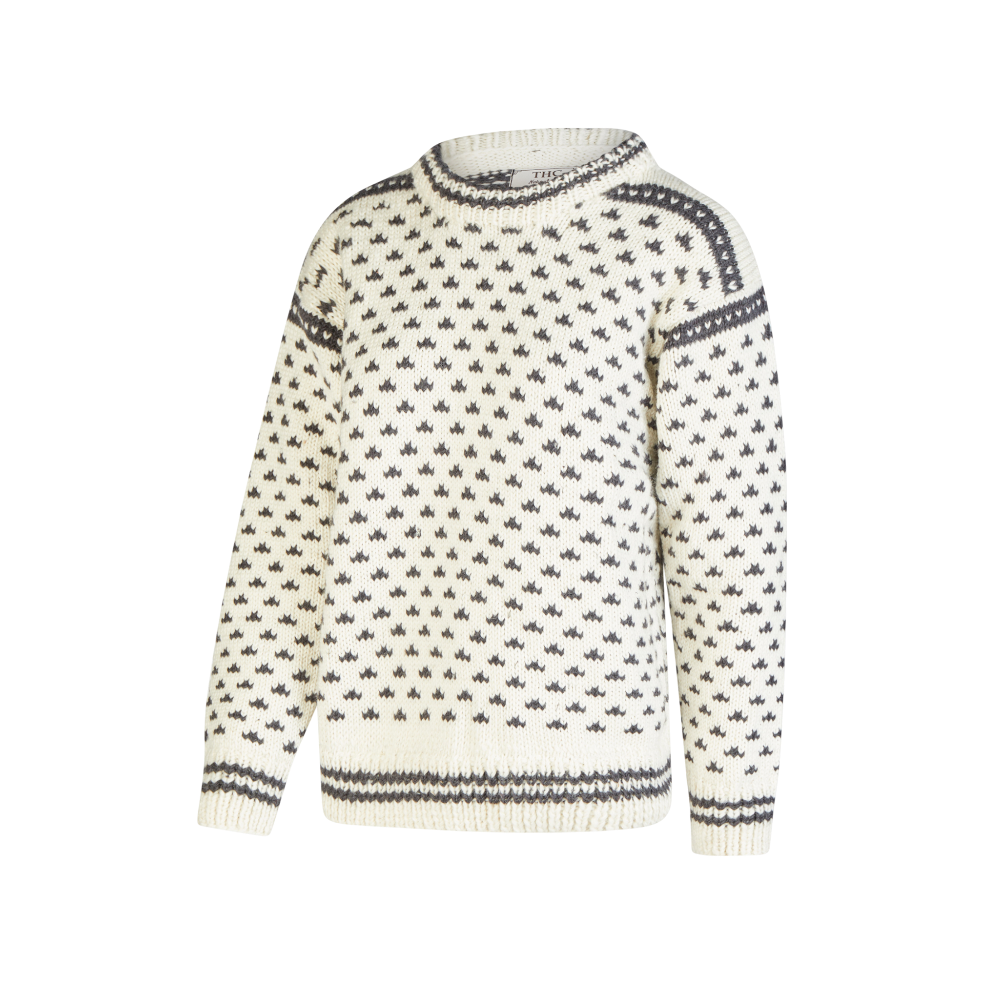 THC Schafwoll Strickpullover weiß 130 1