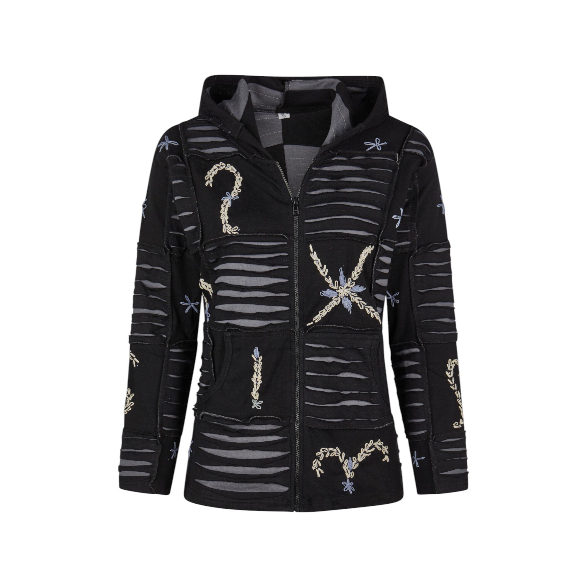 Baumwoll Patch Jacke schwarz