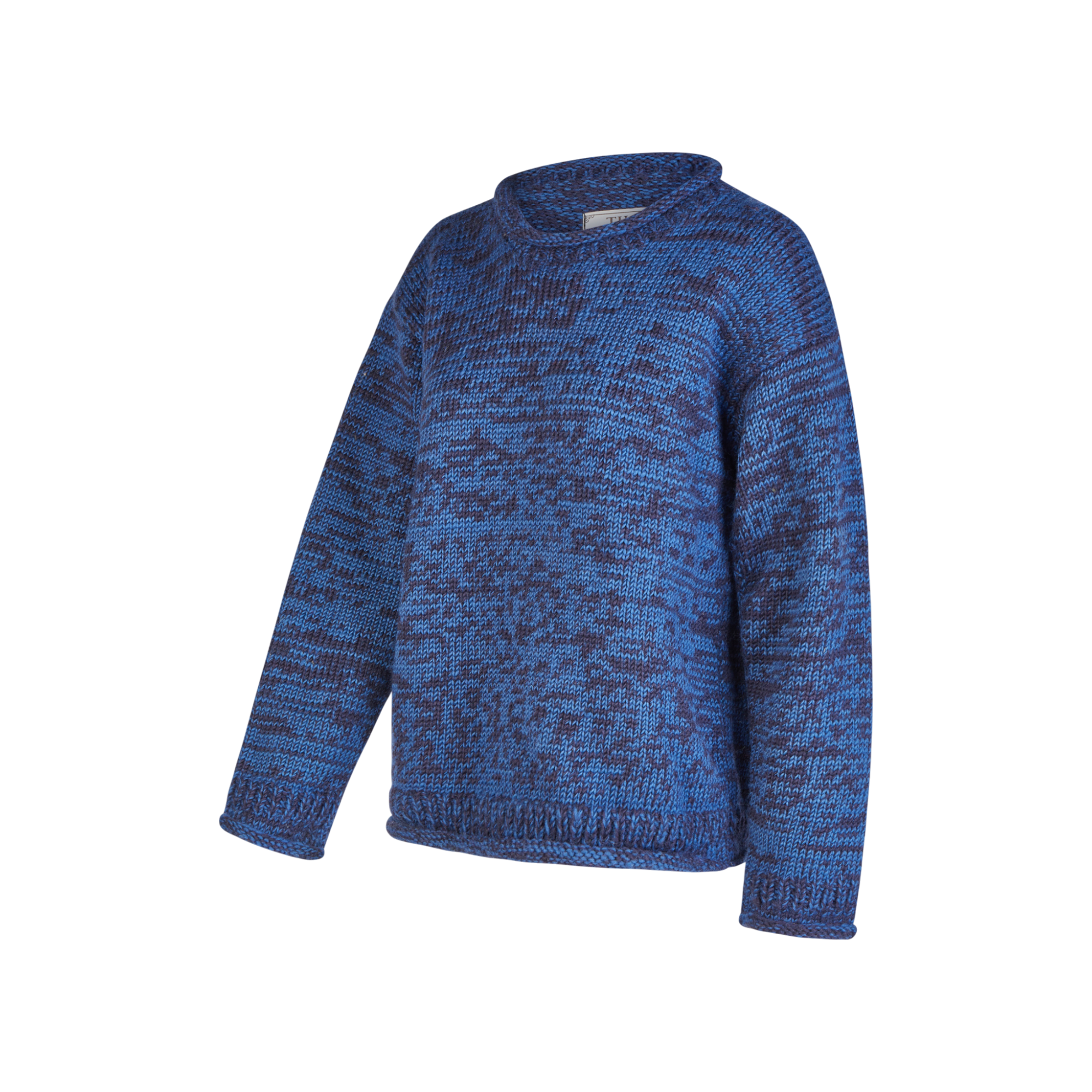 THC Schafwoll Strickpullover blau 716 1