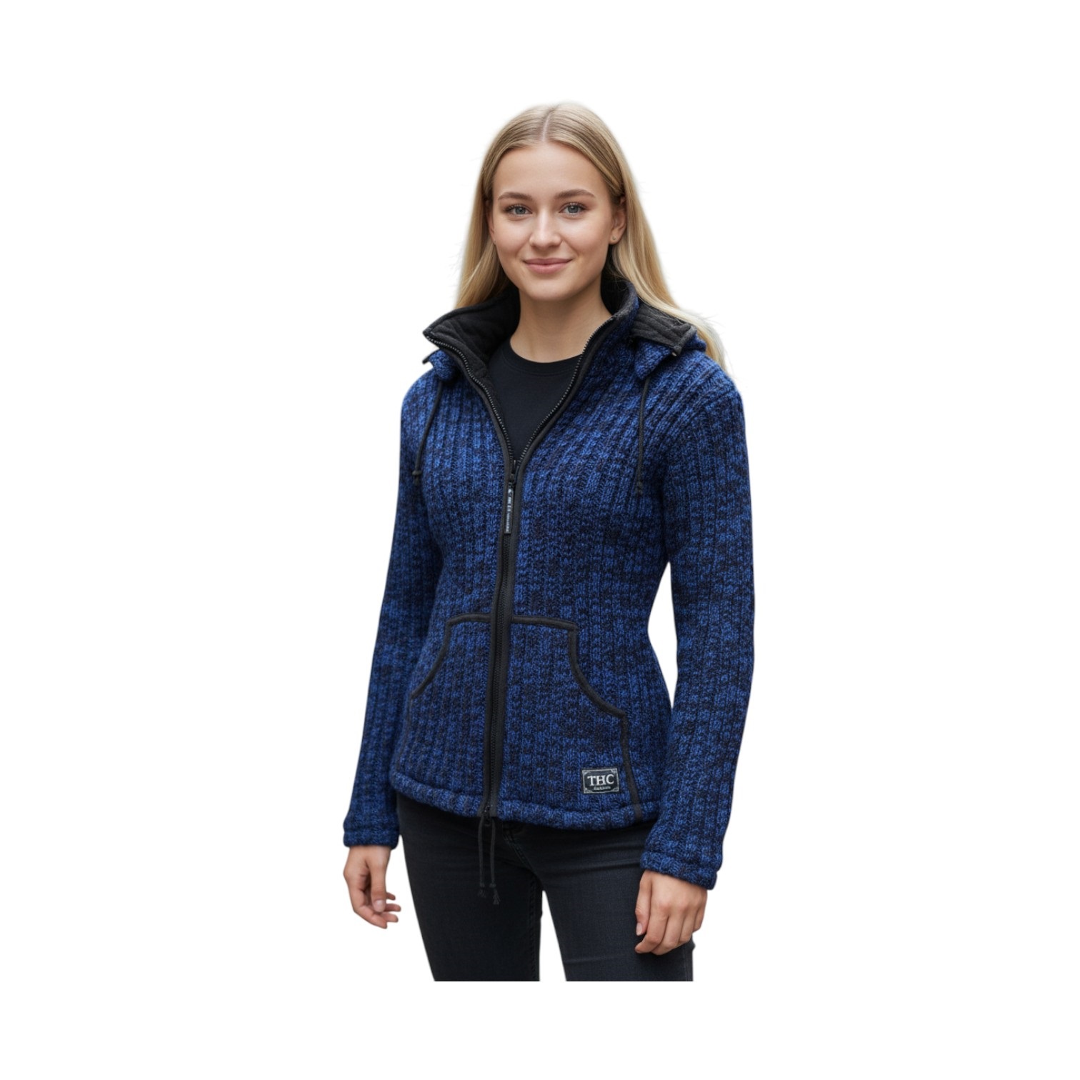 Schafwollstrickjacke blau 716 7