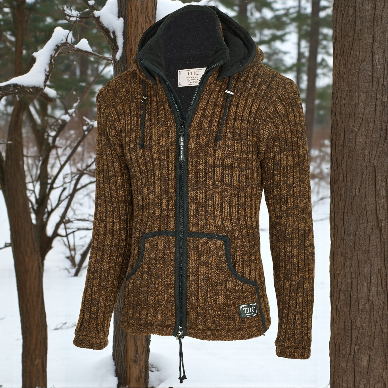 Schafwollstrickjacke braun 718 4