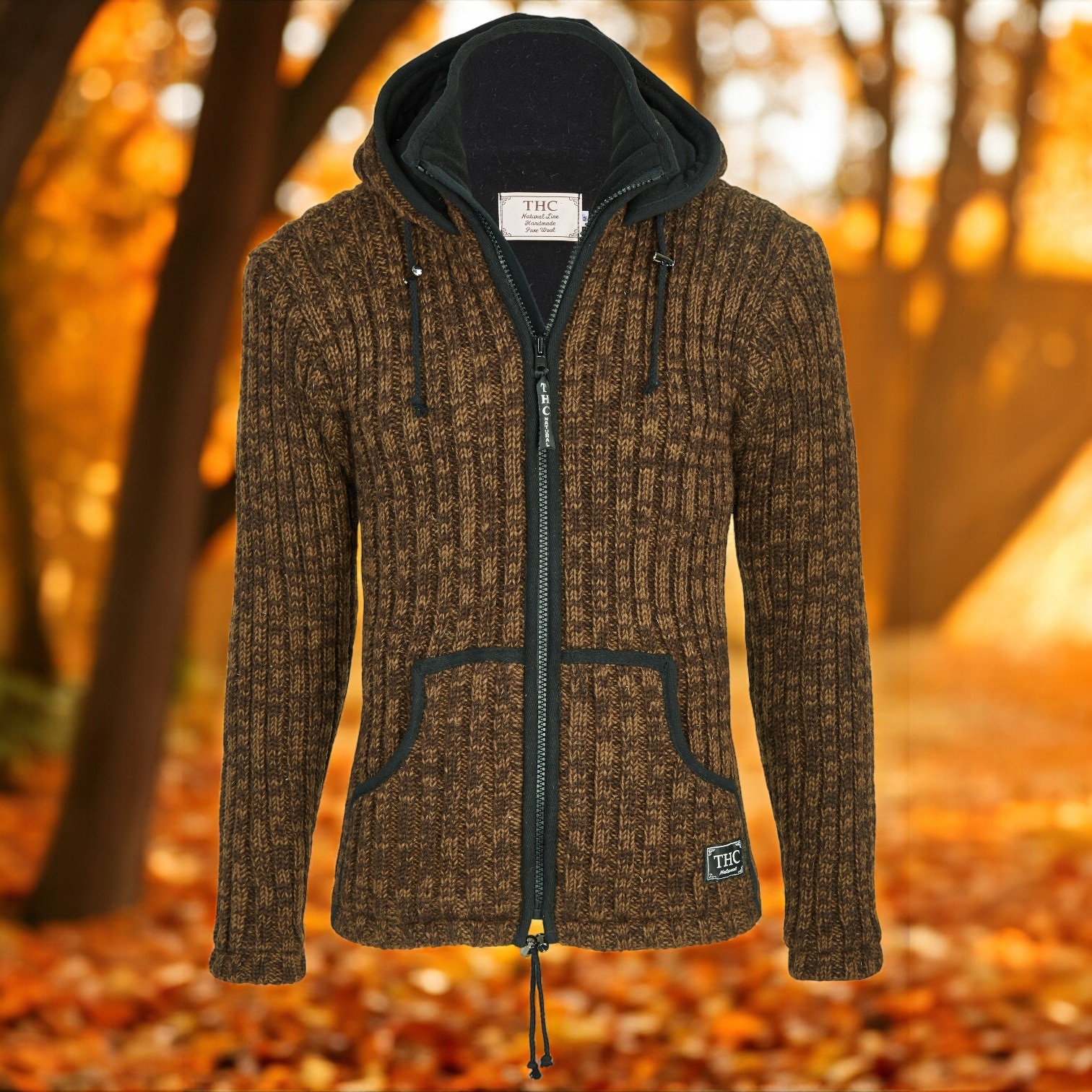 Schafwollstrickjacke braun 718 5