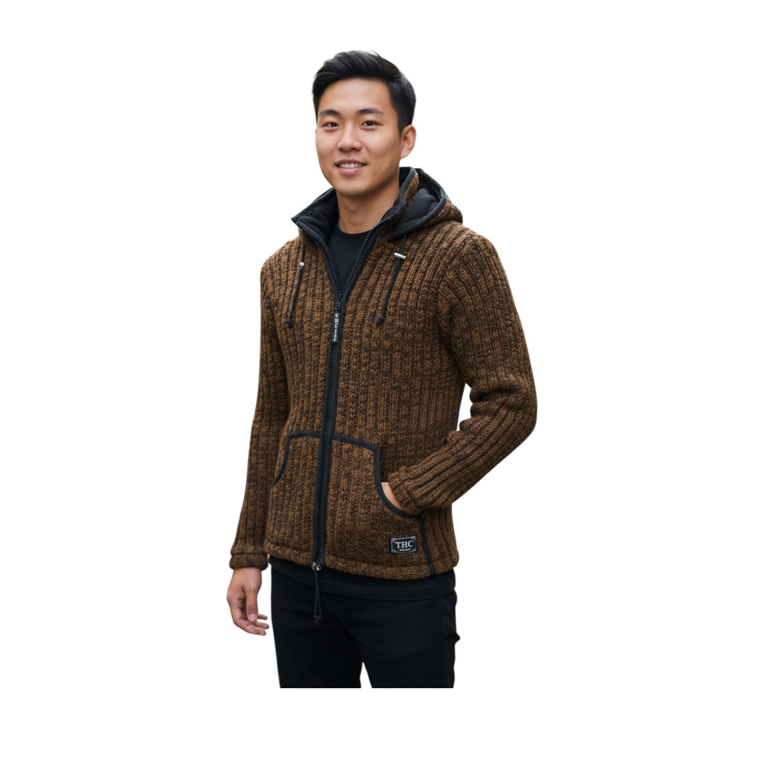Schafwollstrickjacke braun 718 7
