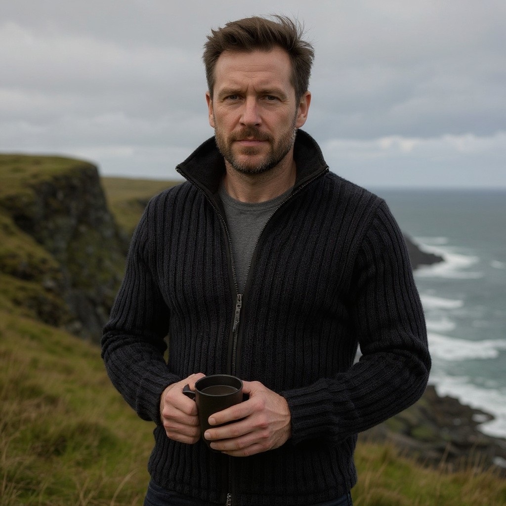 Schafwollstrickjacke schwarz 721 8