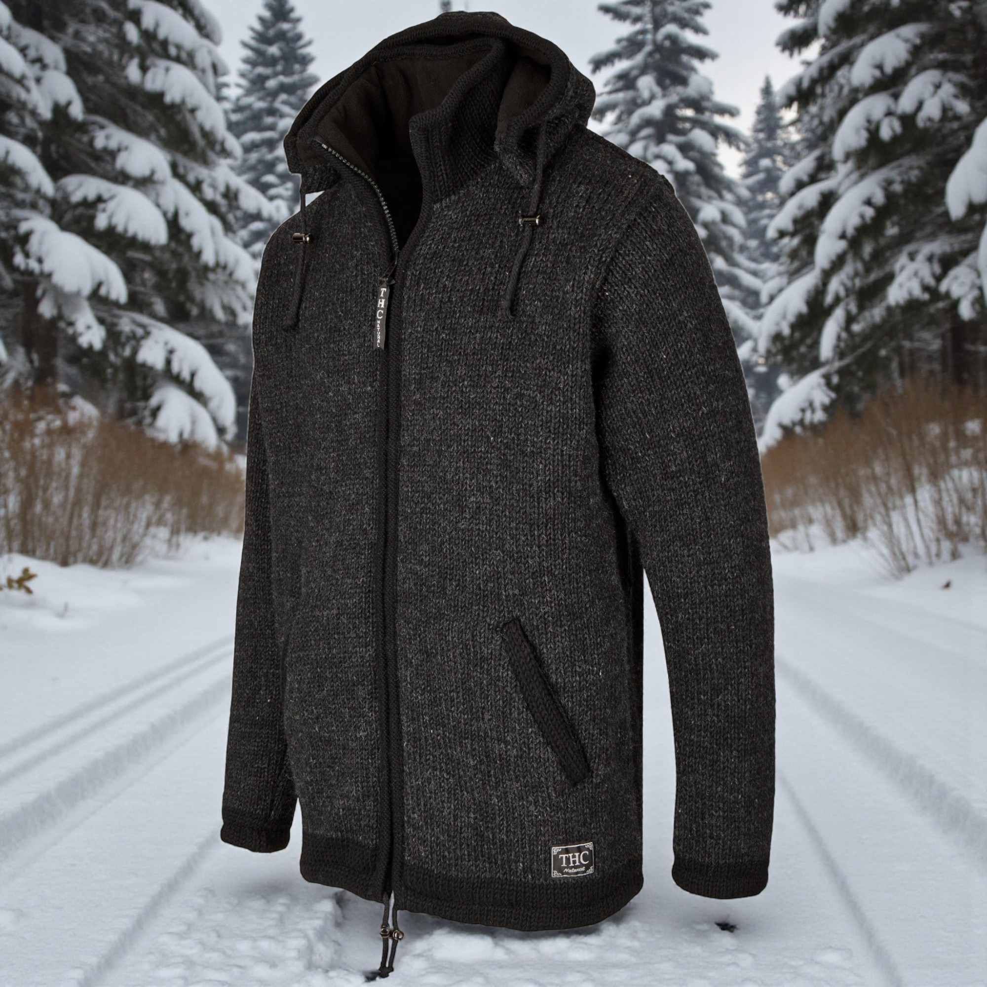 THC Schafwoll Strickjacke 810 anthrazit 6