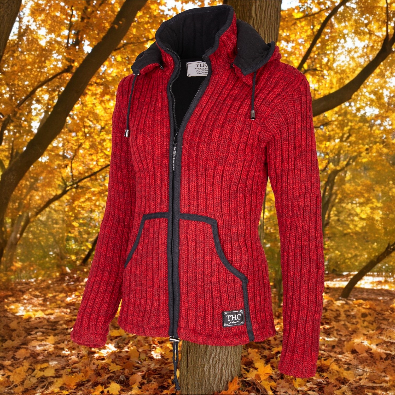 THC Schafwoll Strickjacke rot 715 4
