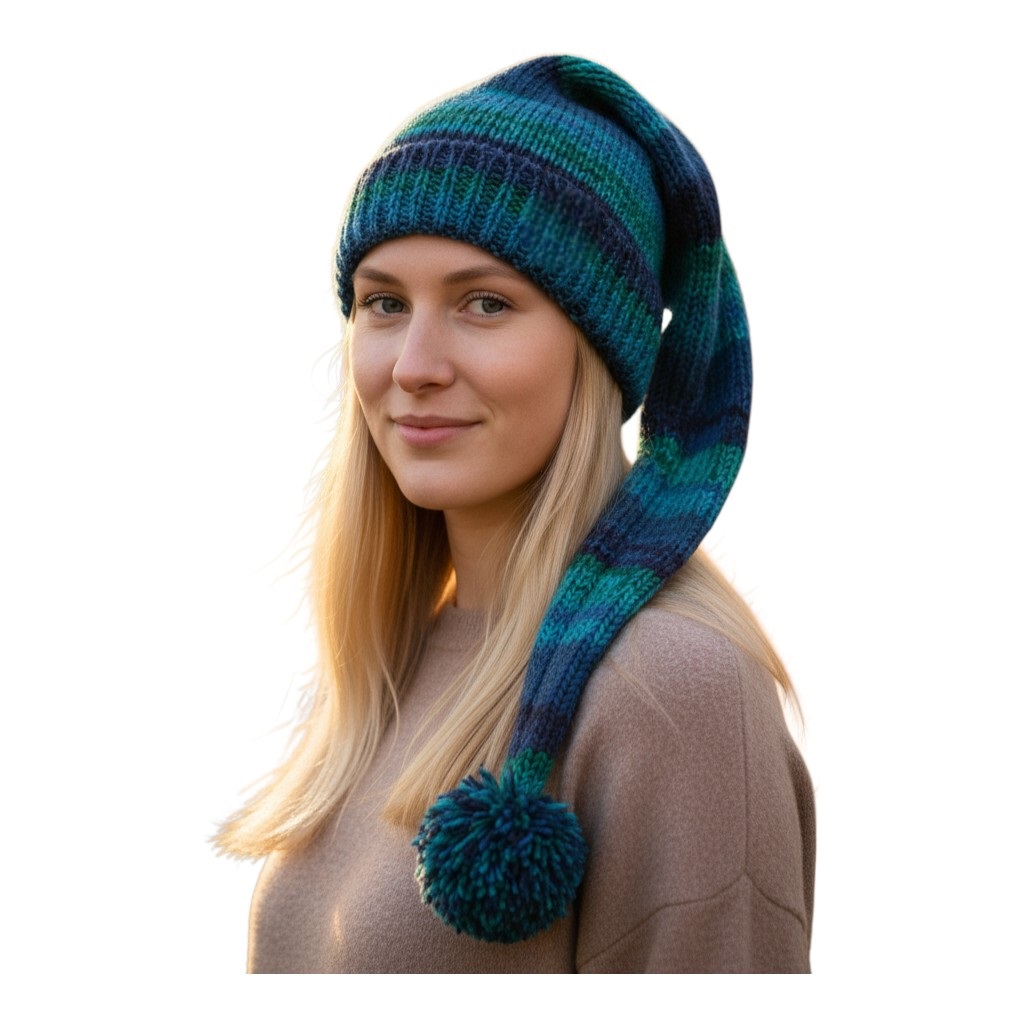 THC Schafwoll Zipfelmütze 806 blau 5