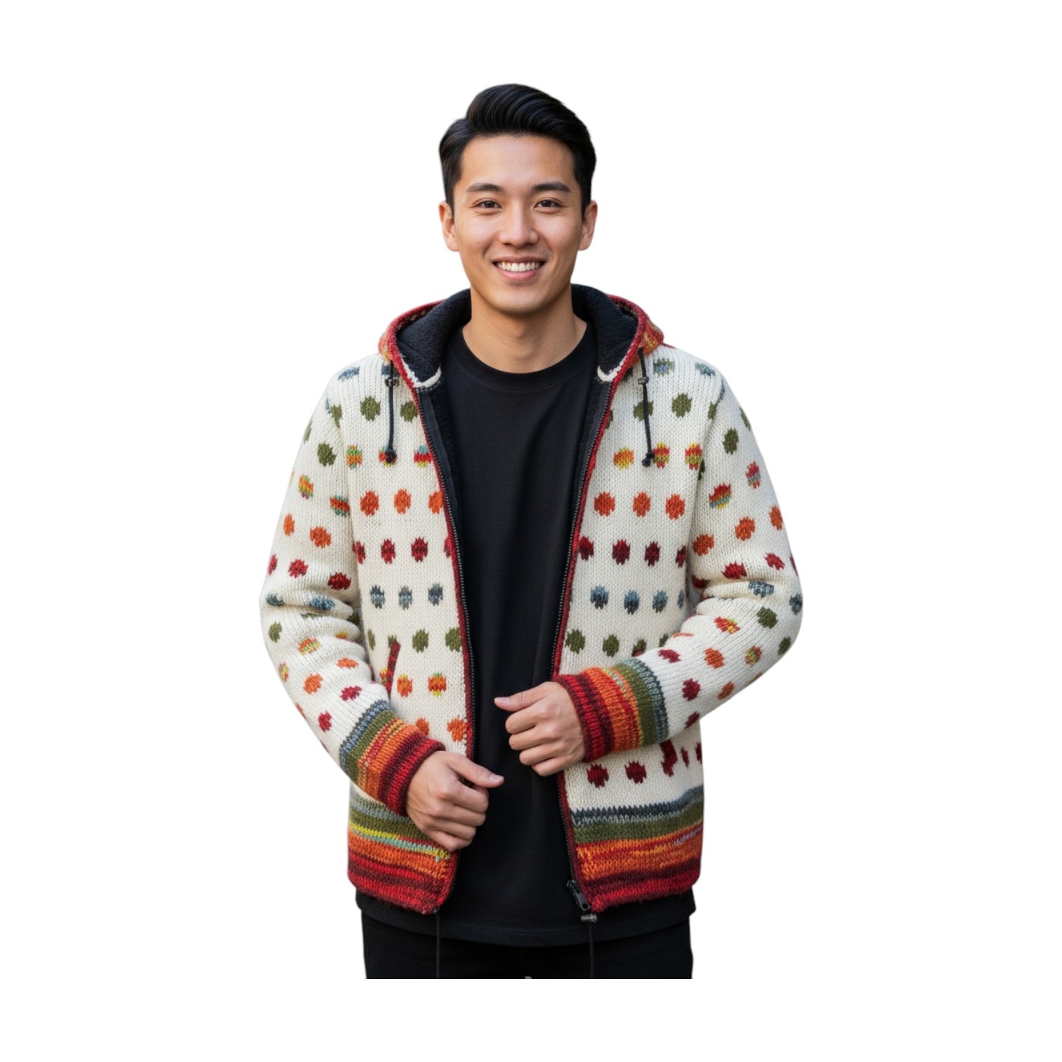 THC Schafwollstrickjacke 840 gepunktet 7