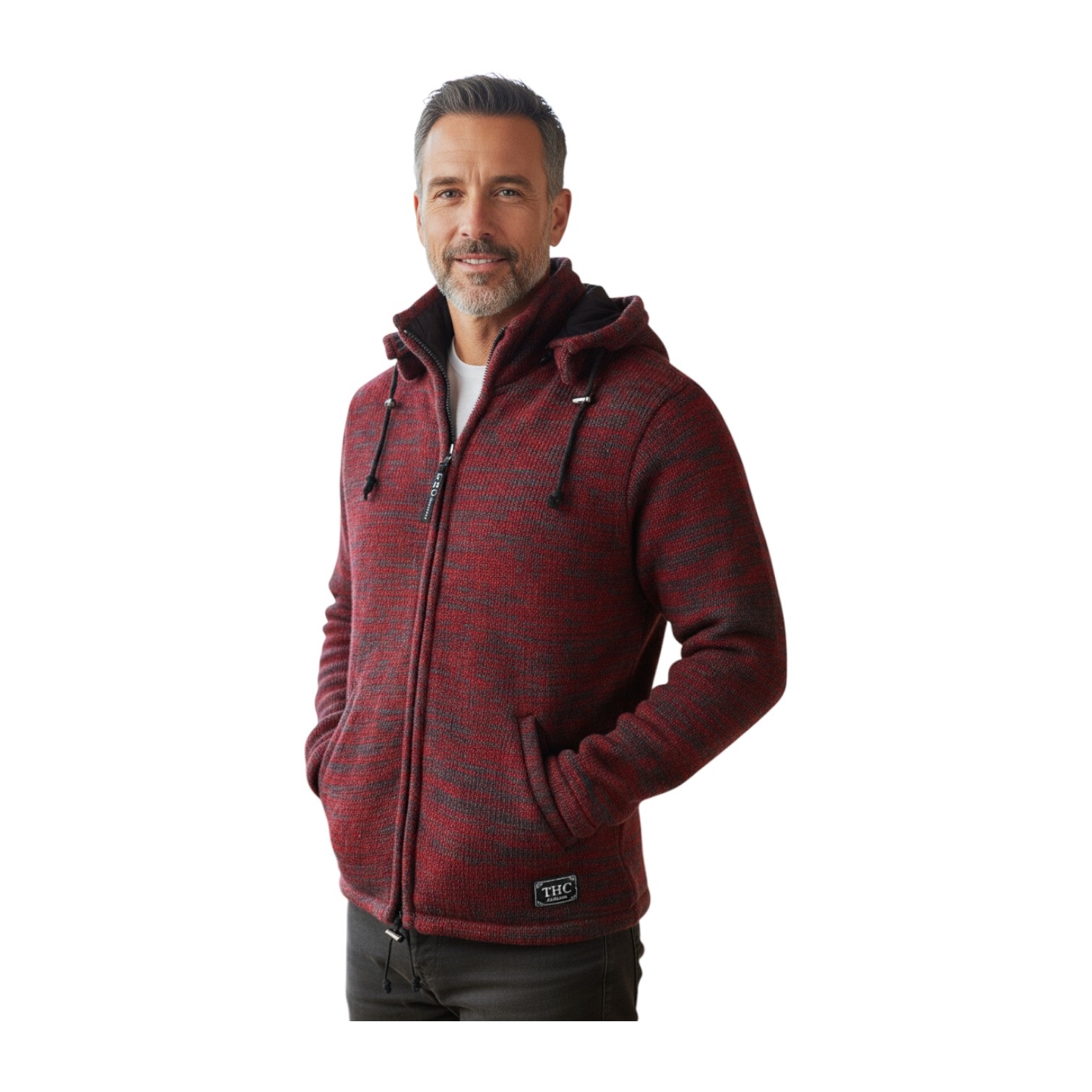 THC Schafwollstrickjacke Baumwollfutter 855 rot 6
