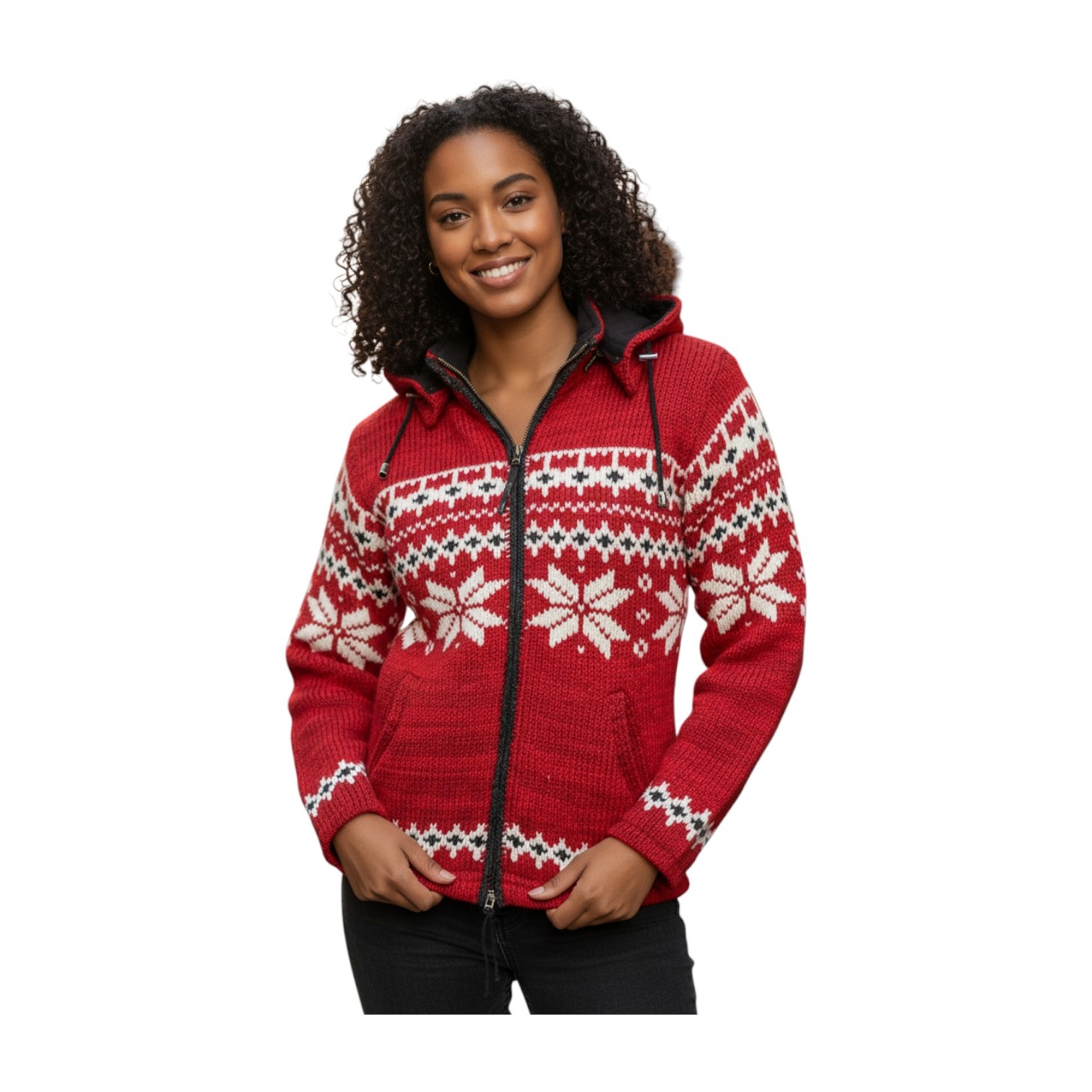 THC Schafwollstrickjacke Norweger rot 601 7