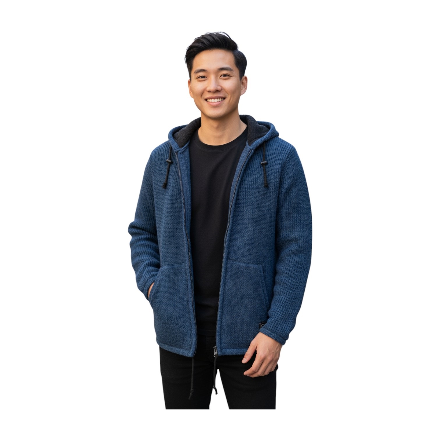 THC Schafwollstrickjacke blau 625 6