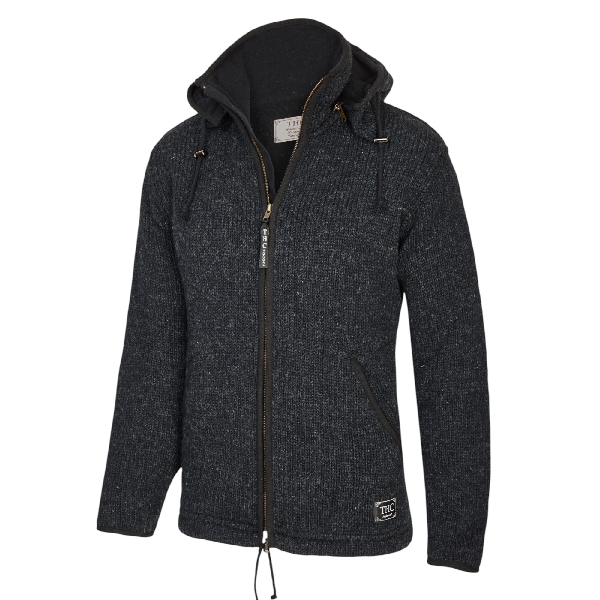 THC Schafwollstrickjacke anthrazit 509 seitlich