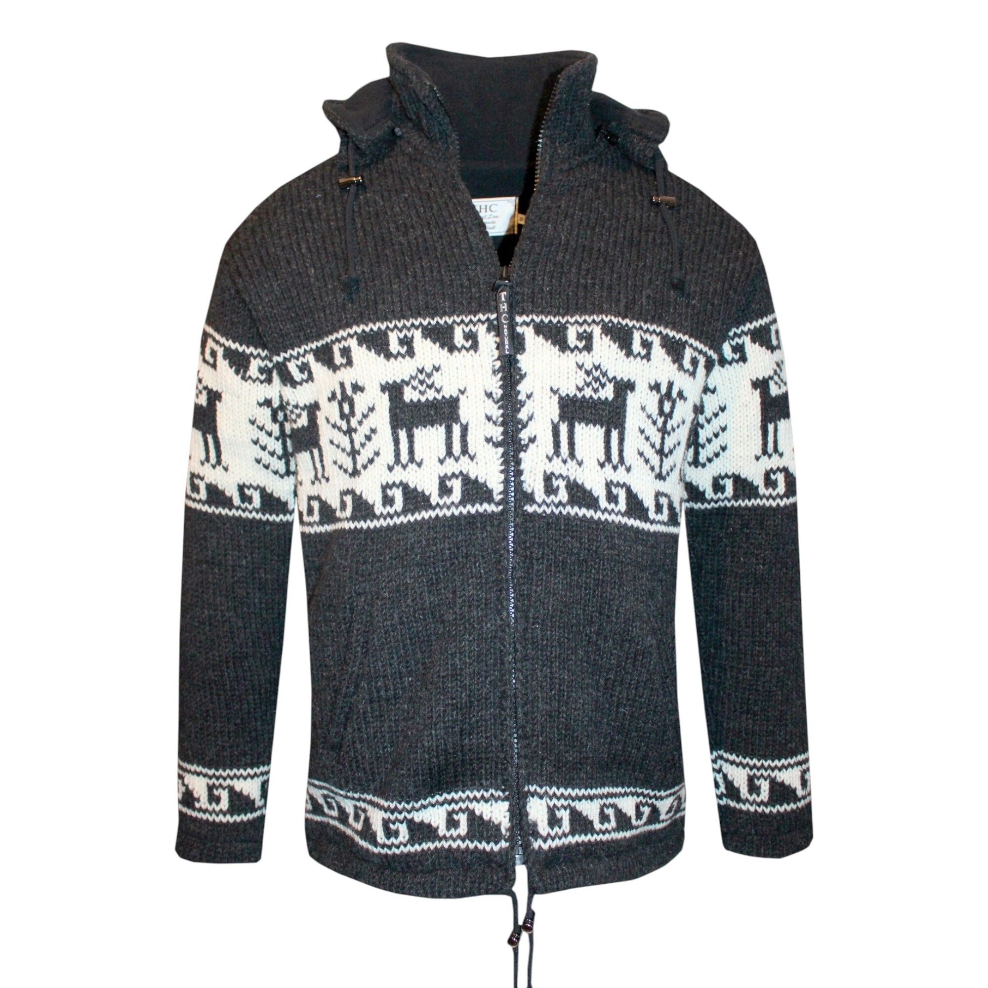 THC Strickjacke 606 Rentier schwarz